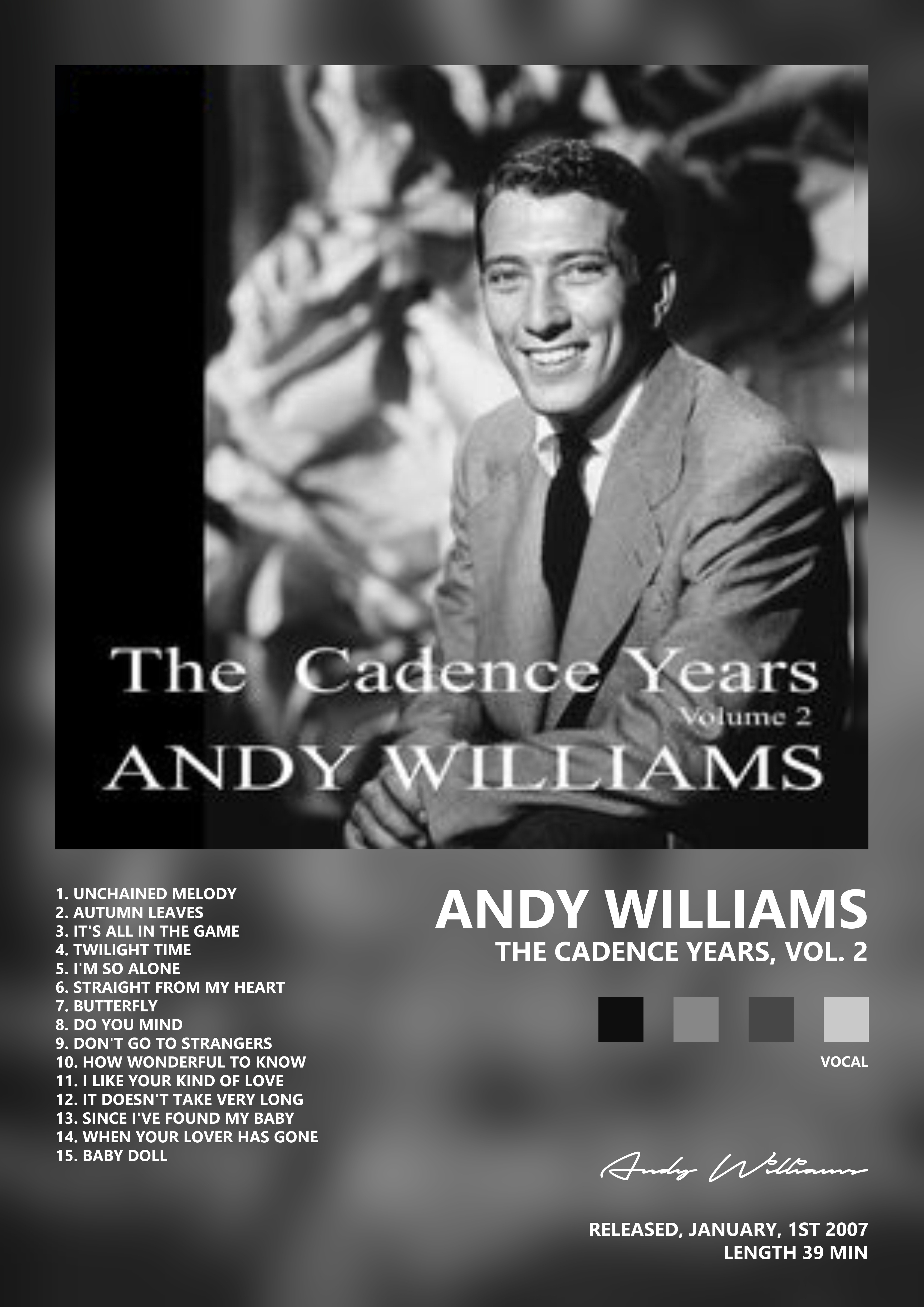 Music poster: Andy Williams - The Cadence Years Vol 2