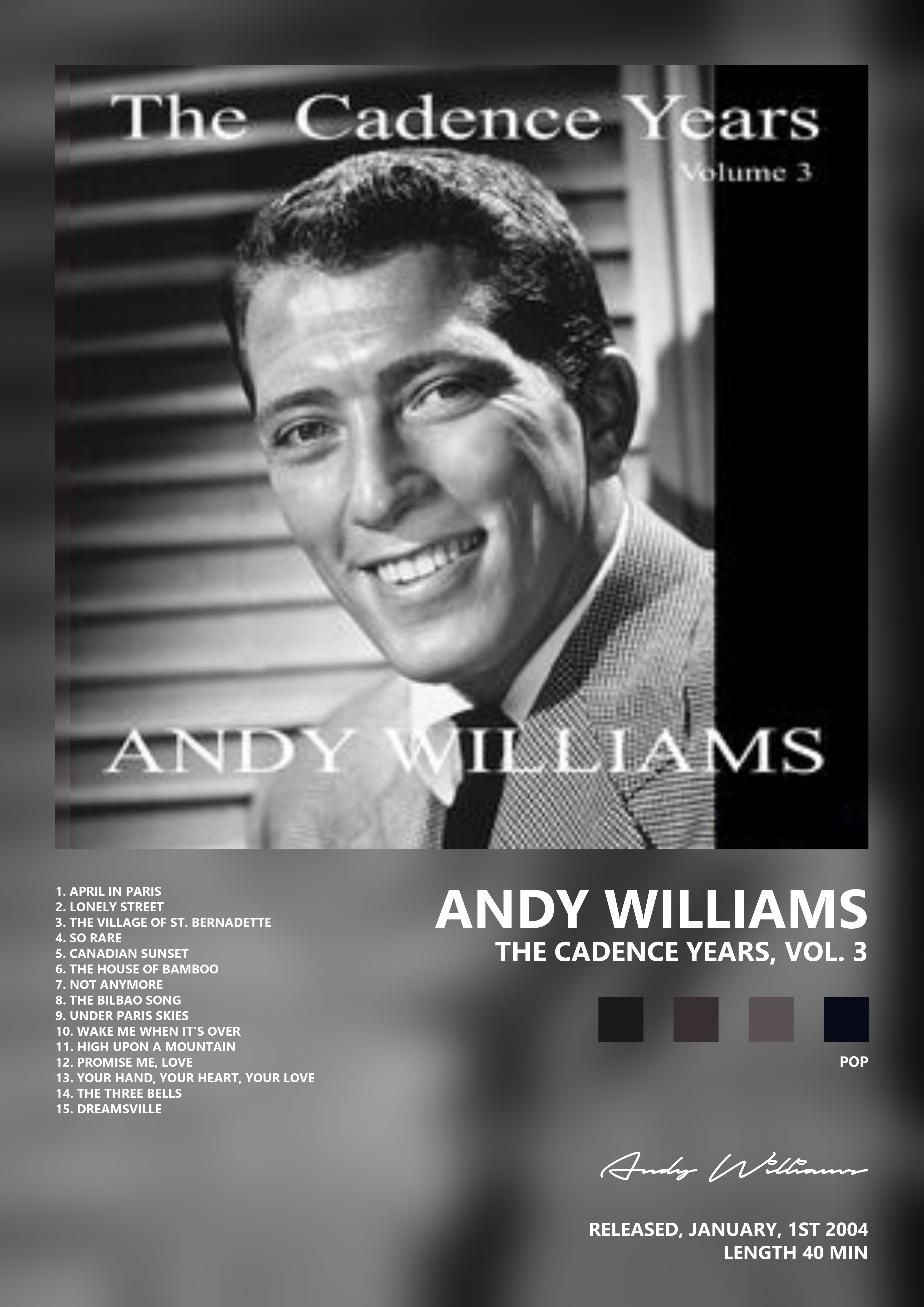 Music poster: Andy Williams - The Cadence Years Vol 3