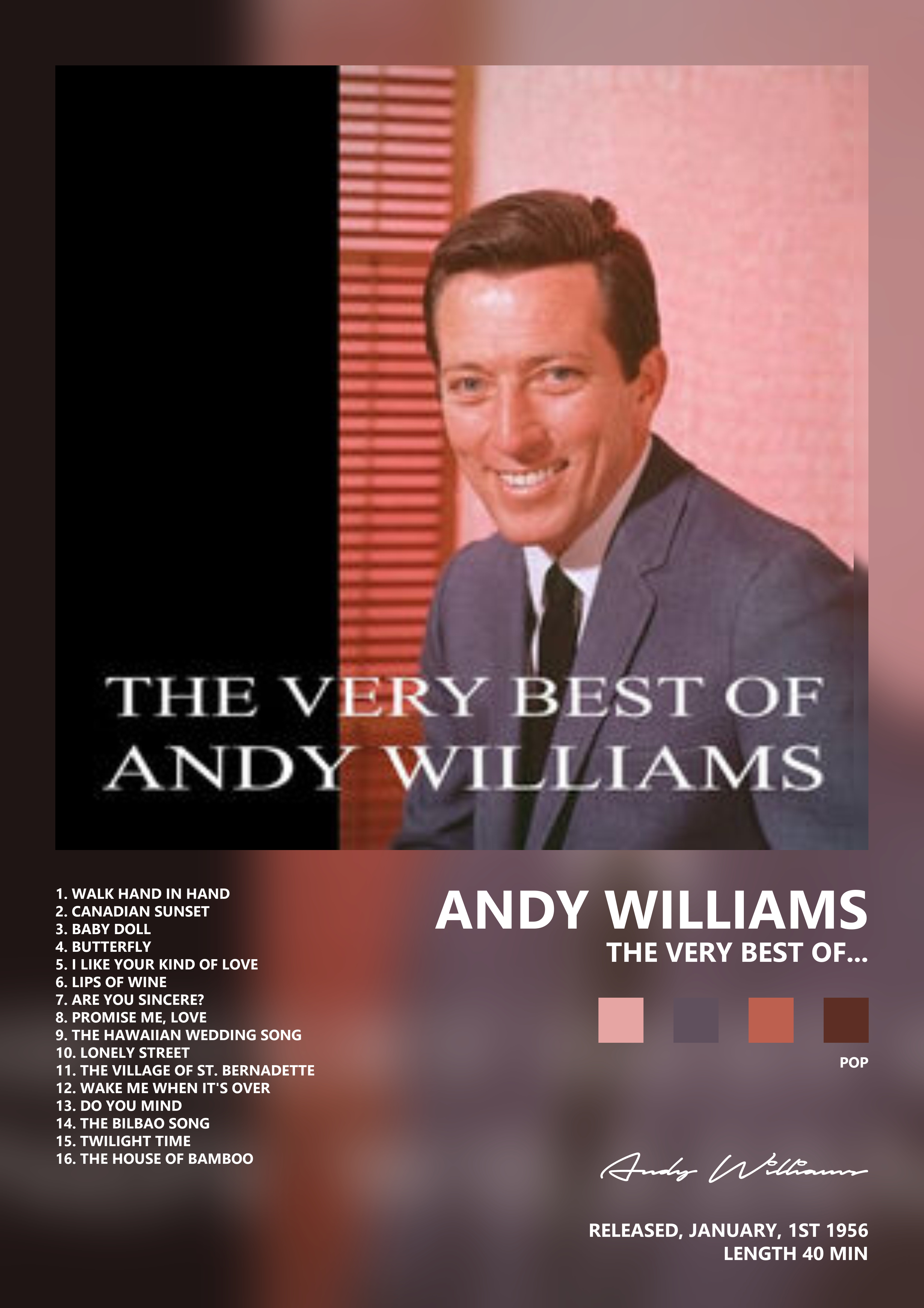 Music poster: Andy Williams - The Very Best Of