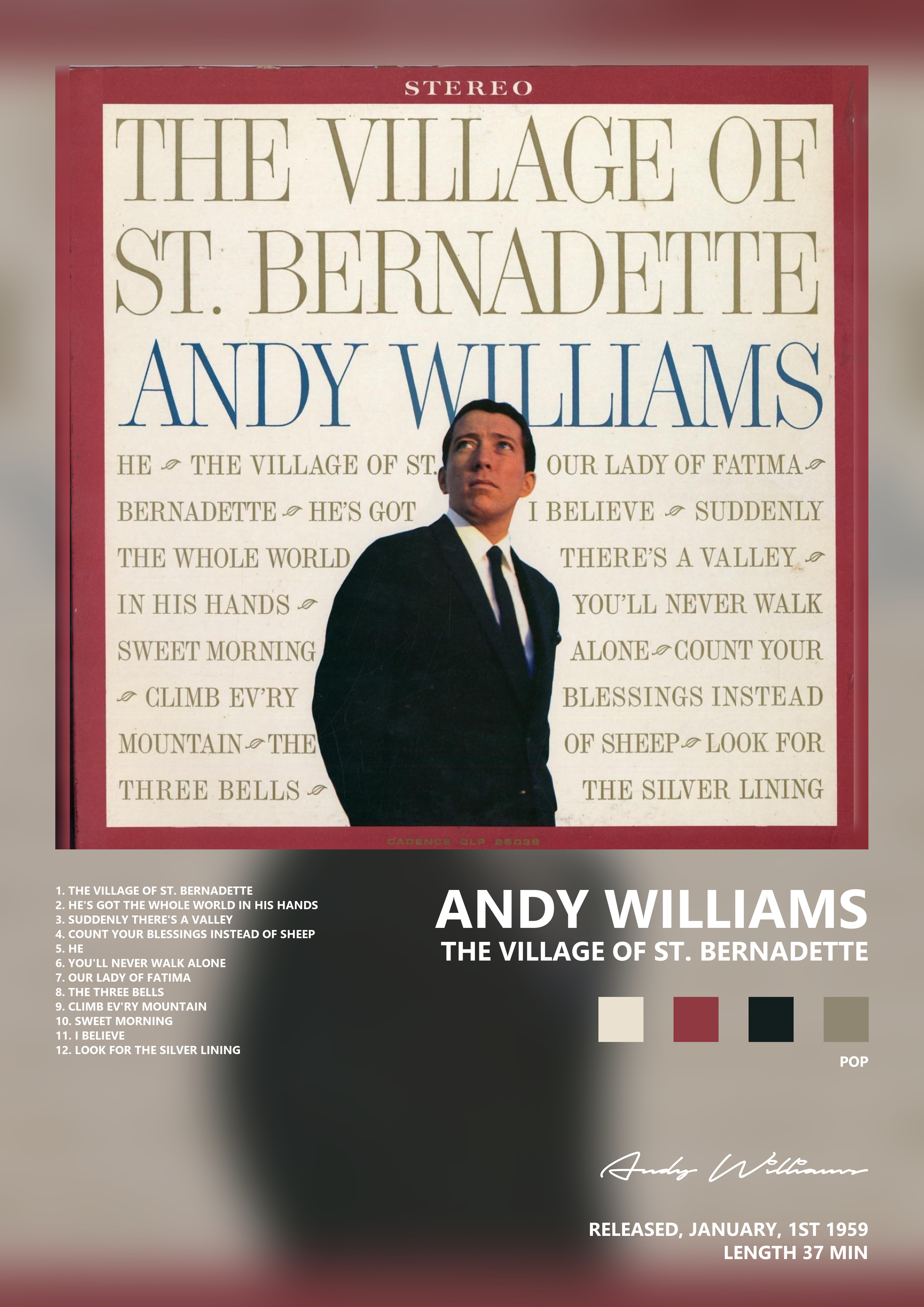 Music poster: Andy Williams - The Village of St Bernadette
