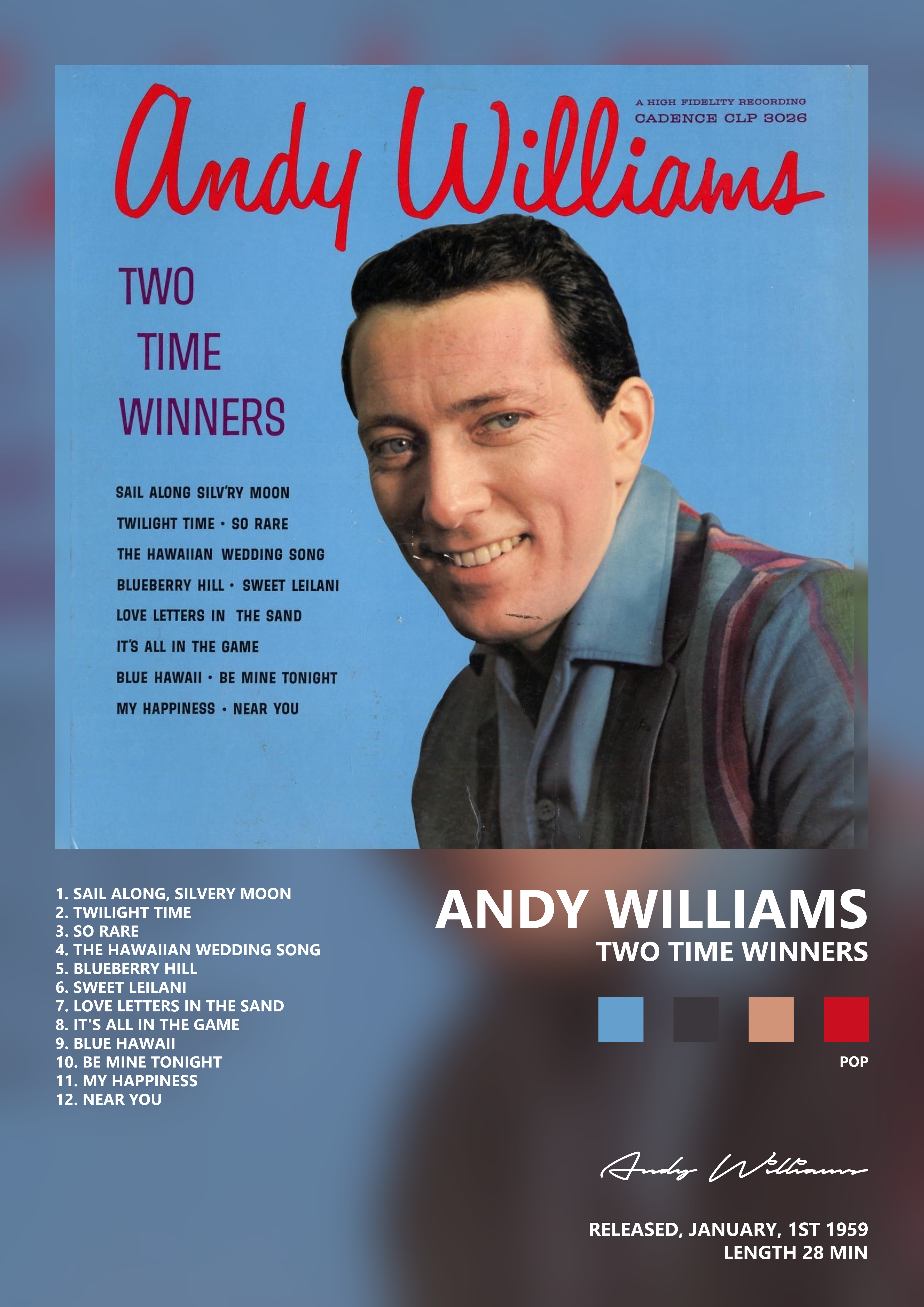 Music poster: Andy Williams - Two Time Winners