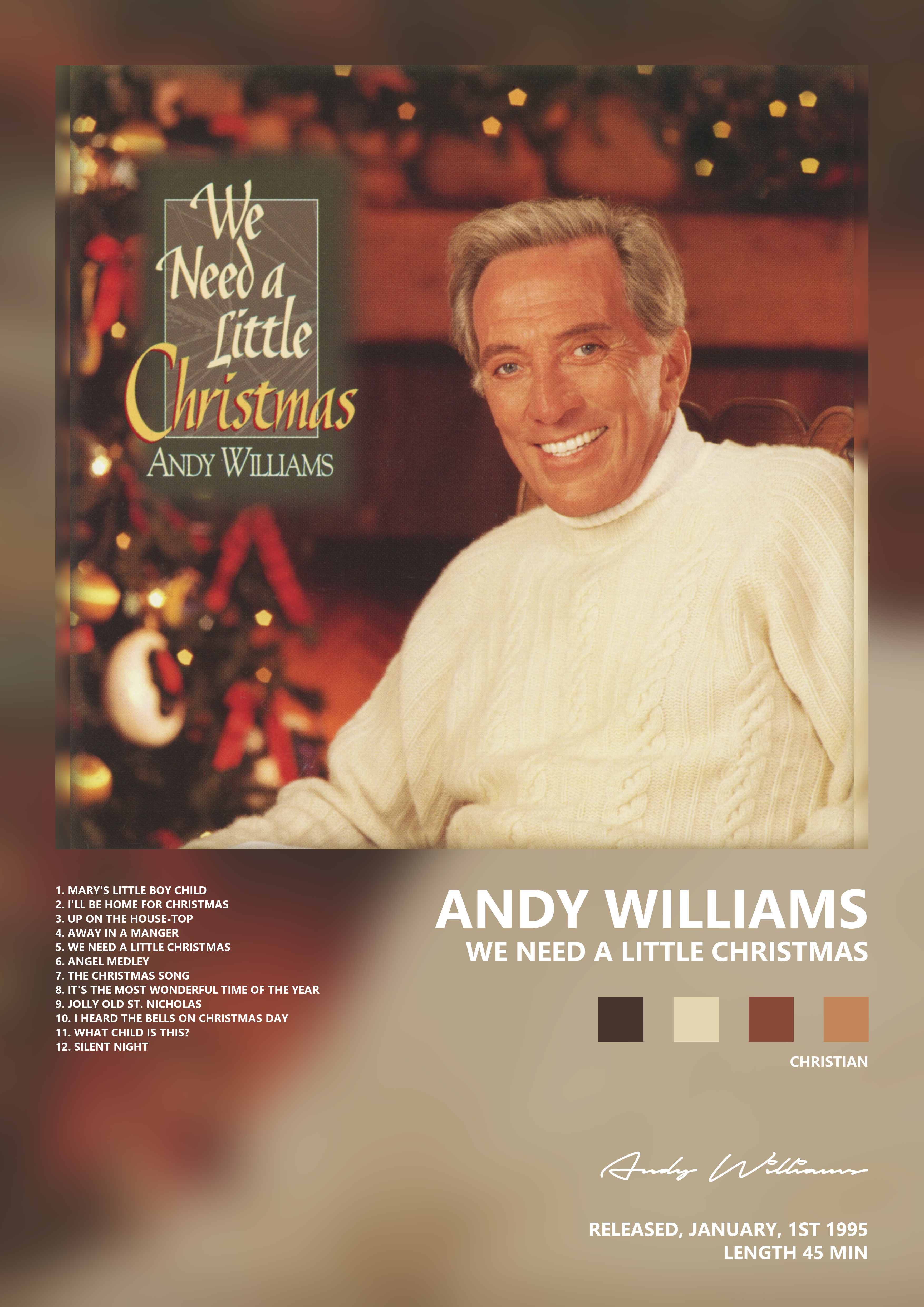 Music poster: Andy Williams - We Need a Little Christmas