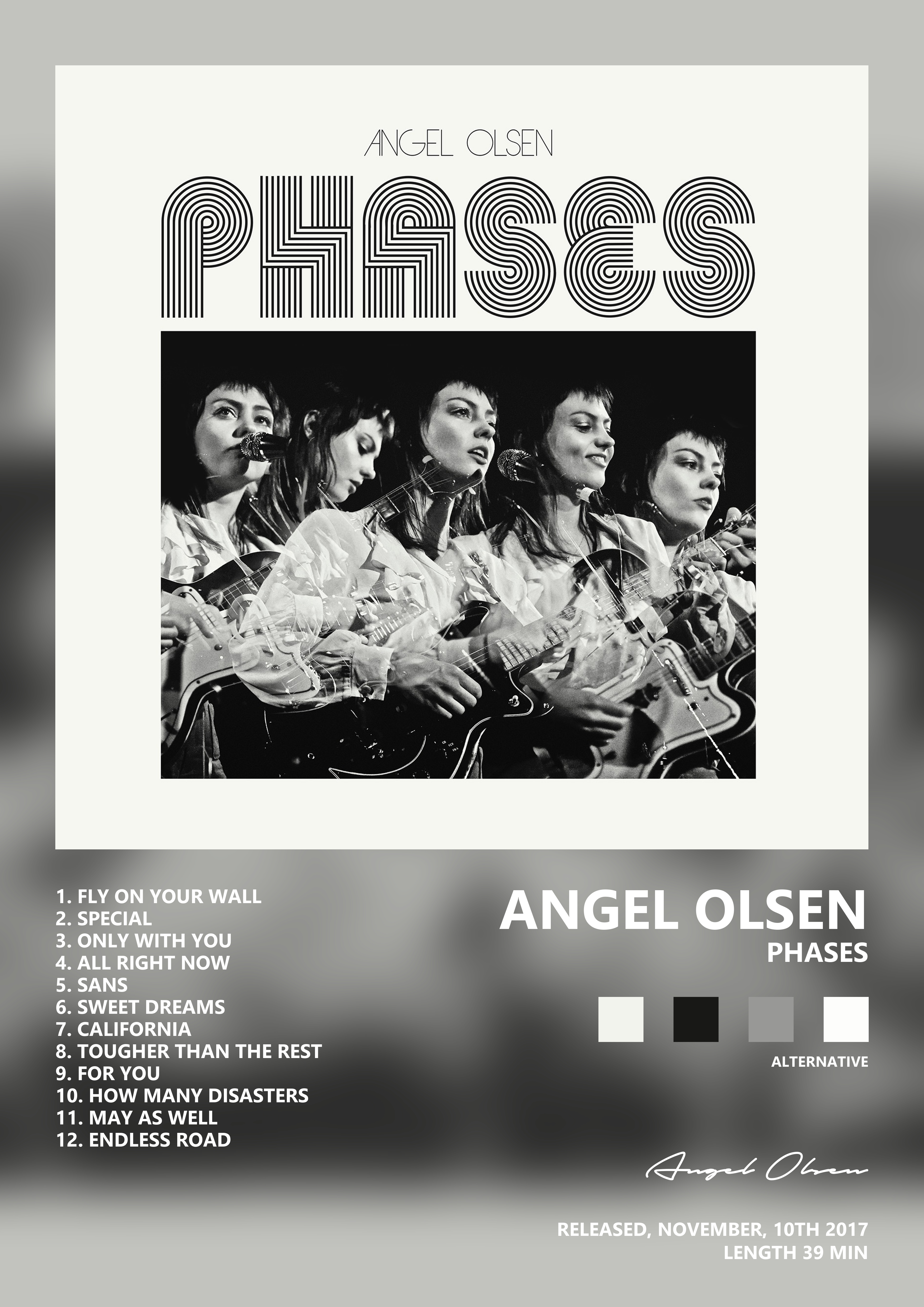 Music poster: Angel Olsen - Phases