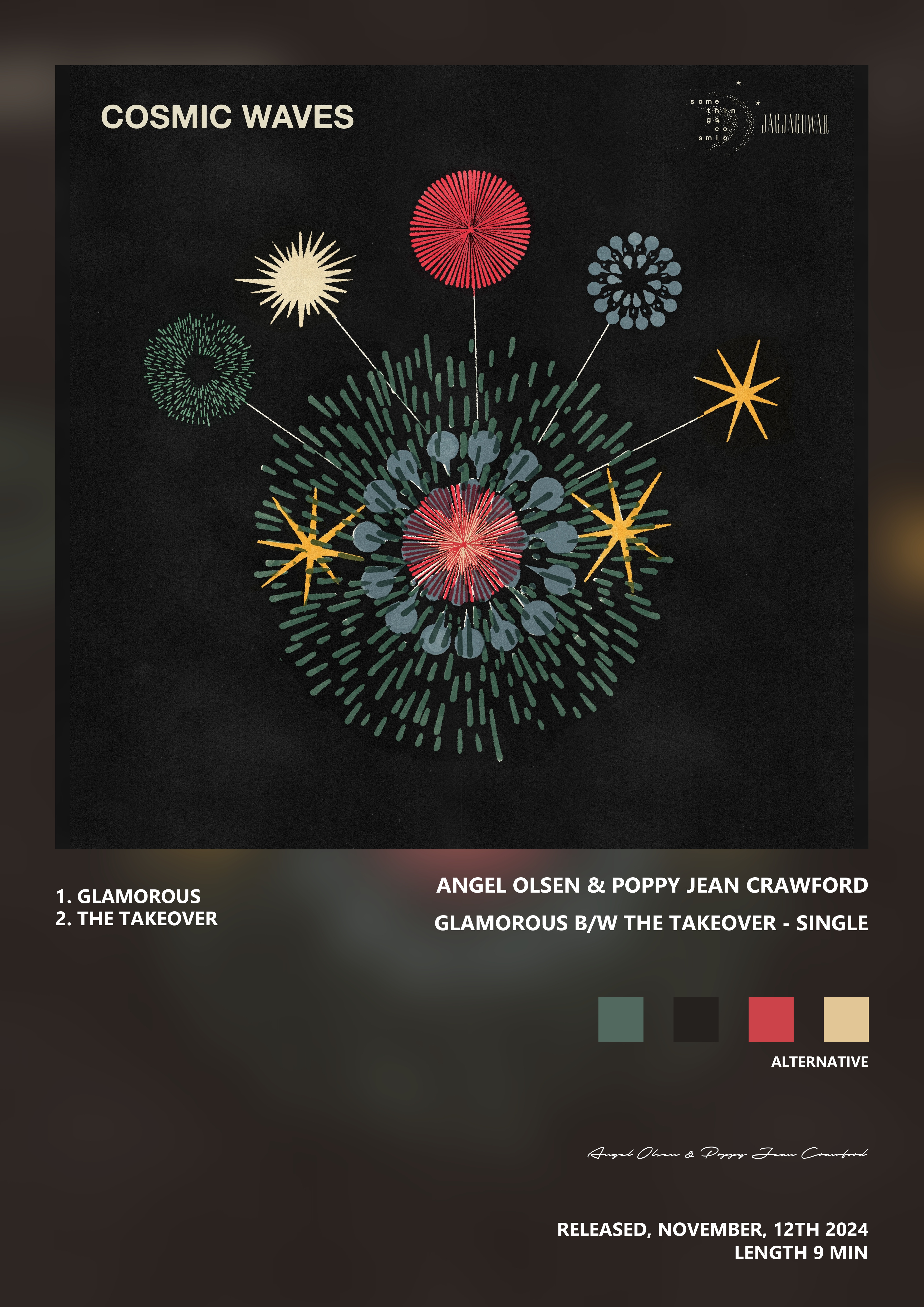 Music poster: Angel Olsen Poppy Jean Crawford - Glamorous bw The Takeover - Single
