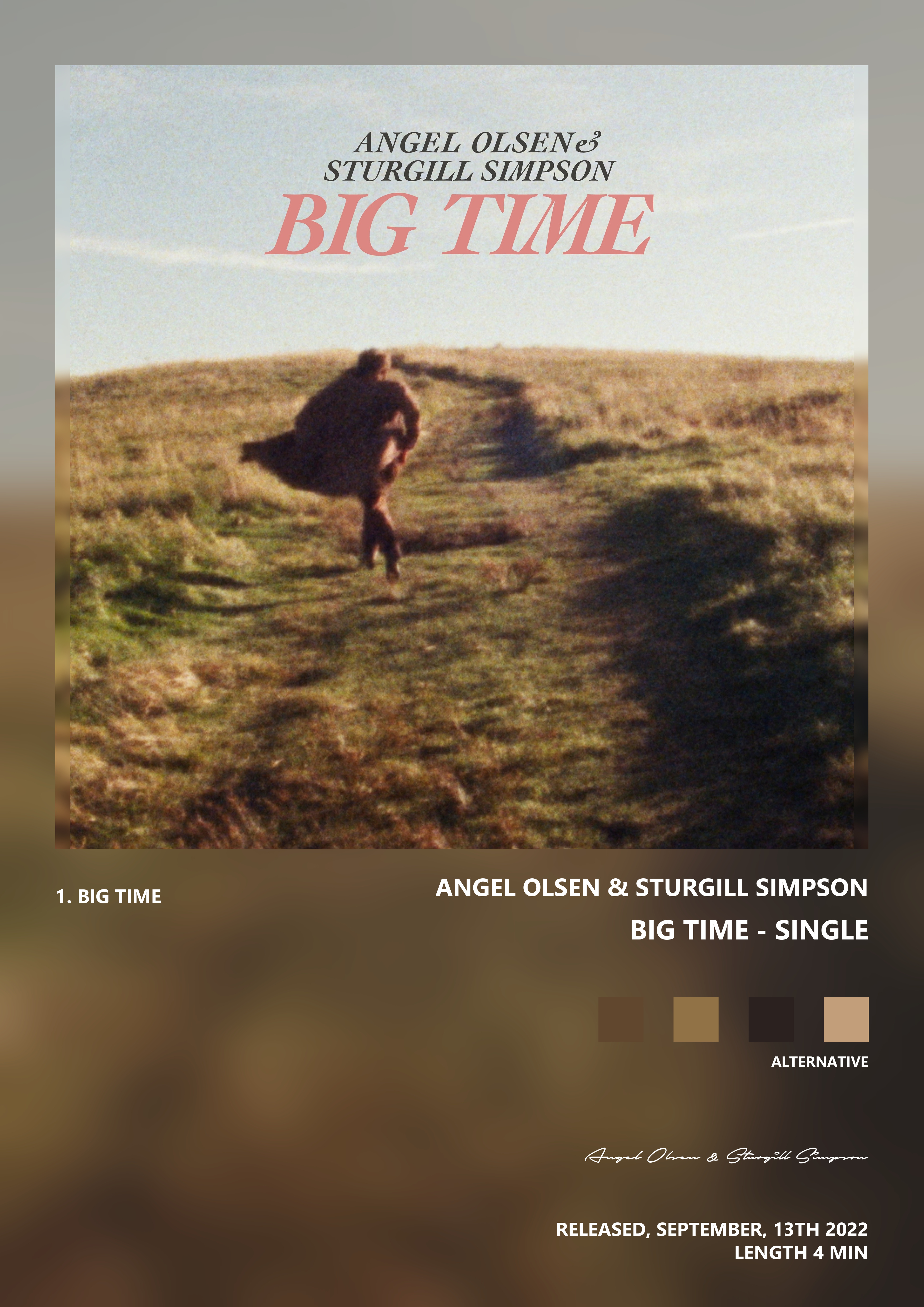 Music poster: Angel Olsen Sturgill Simpson - Big Time - Single
