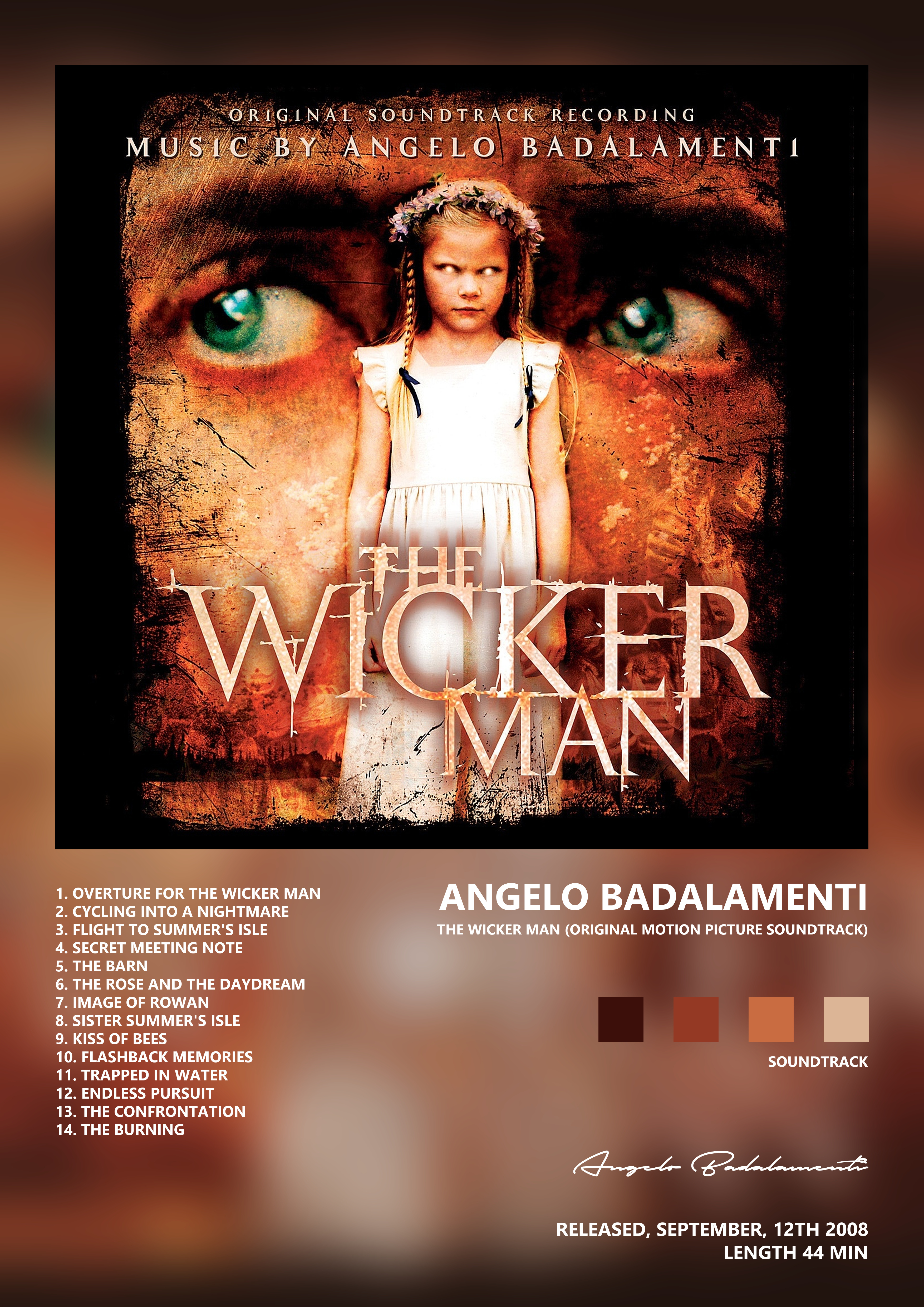 Music poster: Angelo Badalamenti - The Wicker Man Original Motion Picture Soundtrack