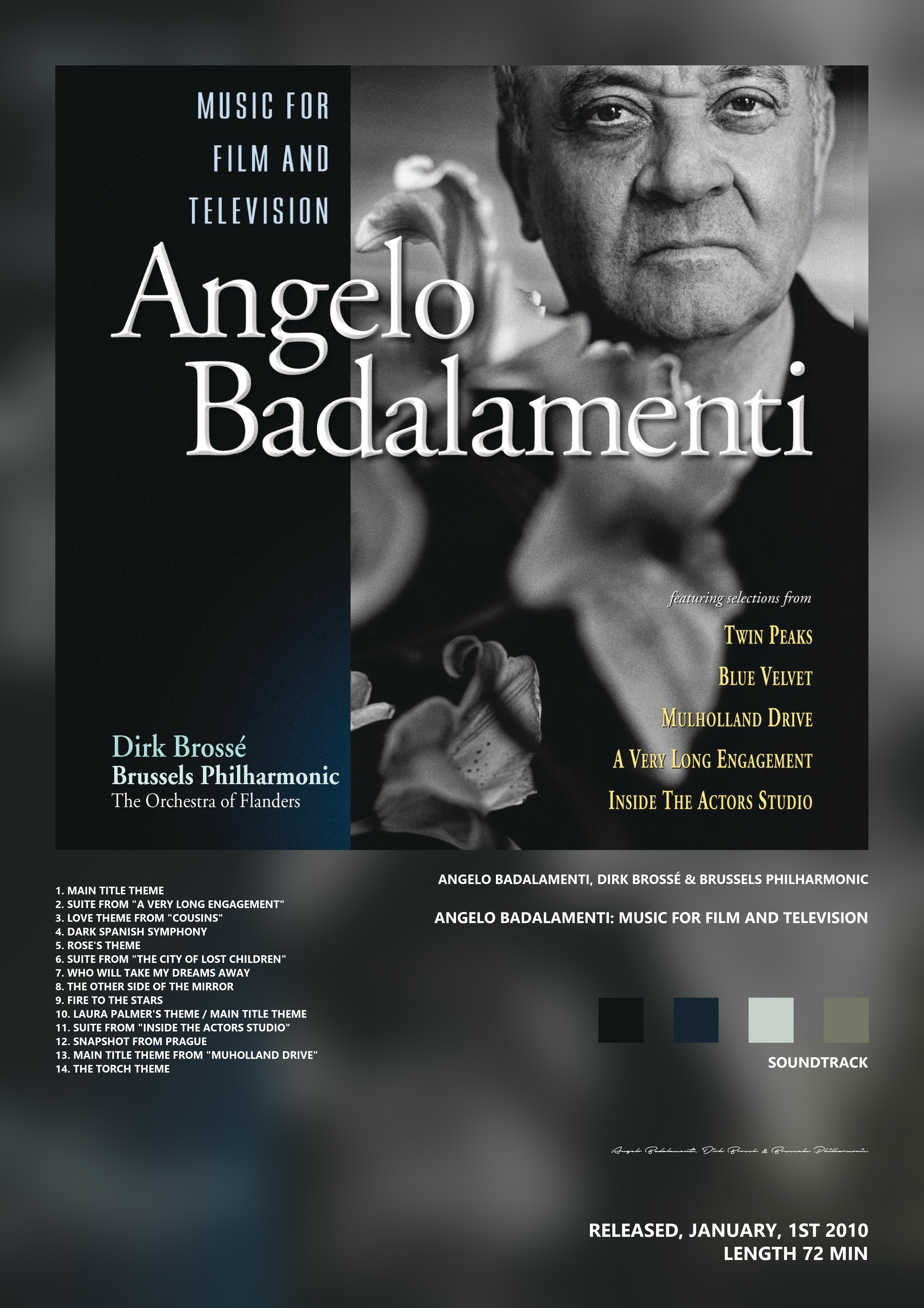 Music poster: Angelo Badalamenti Dirk Brossé Brussels Philharmonic - Angelo Badalamenti Music for Film and Television