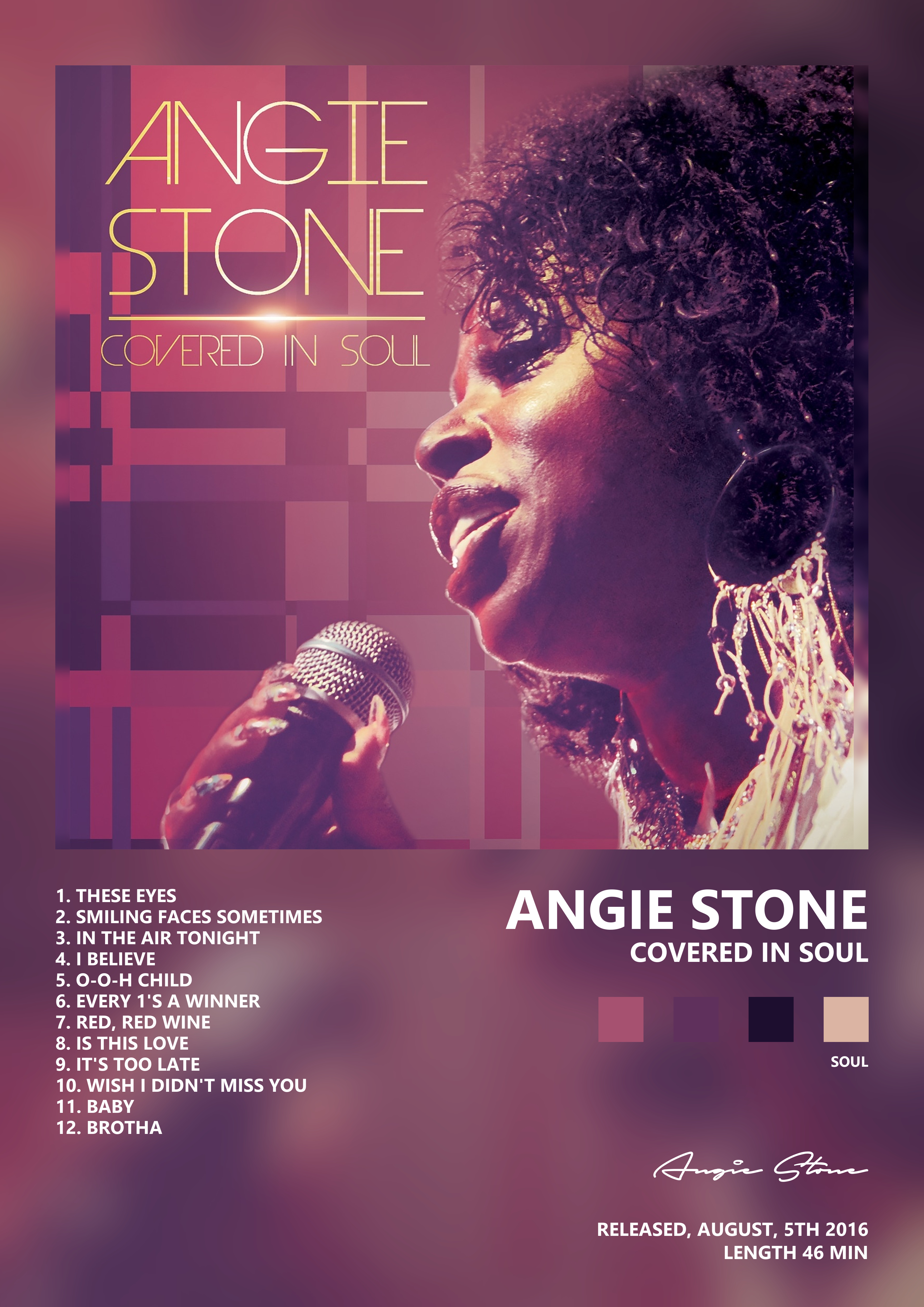 Music poster: Angie Stone - Covered in Soul