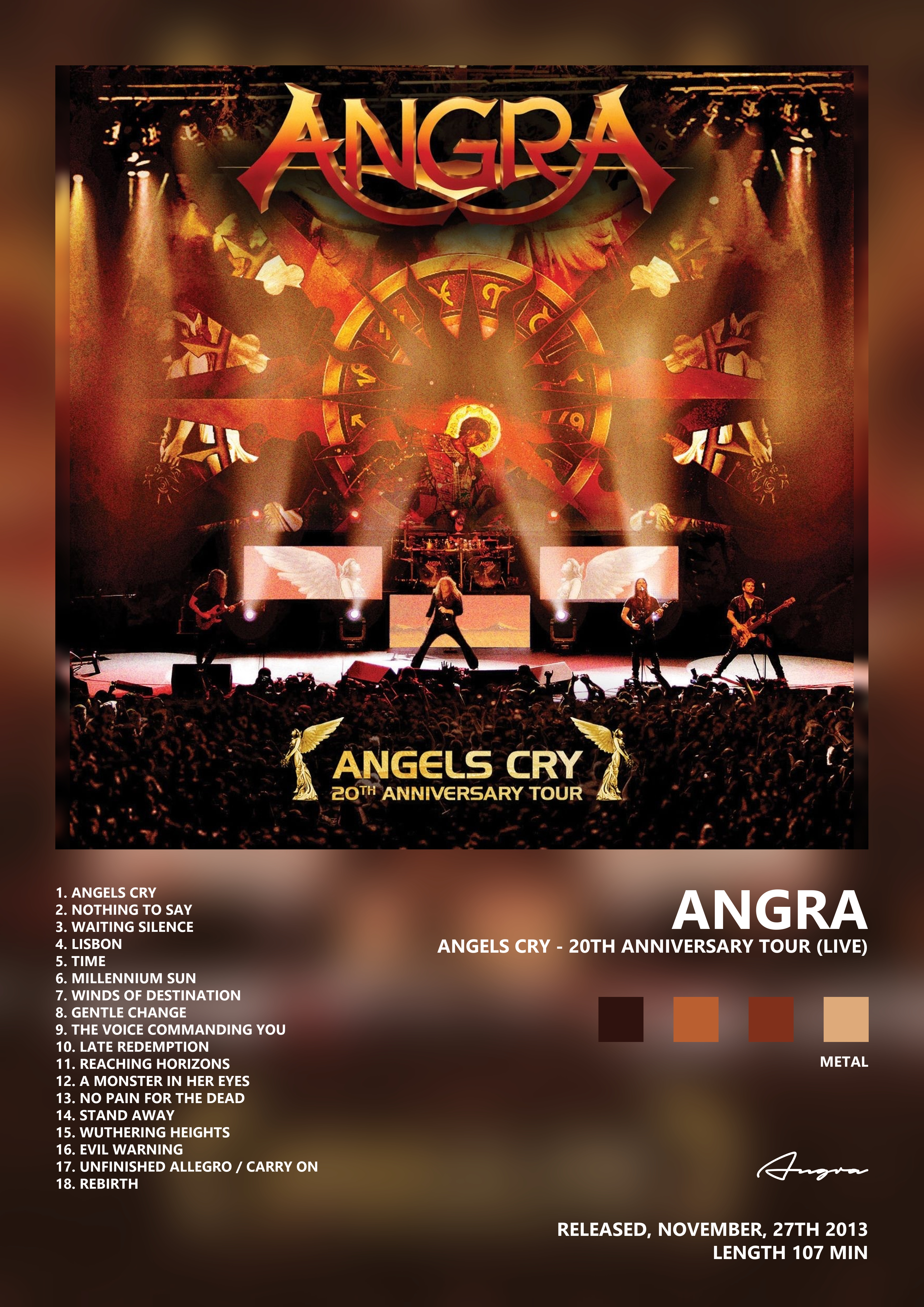 Music poster: Angra - Angels Cry - 20th Anniversary Tour Live