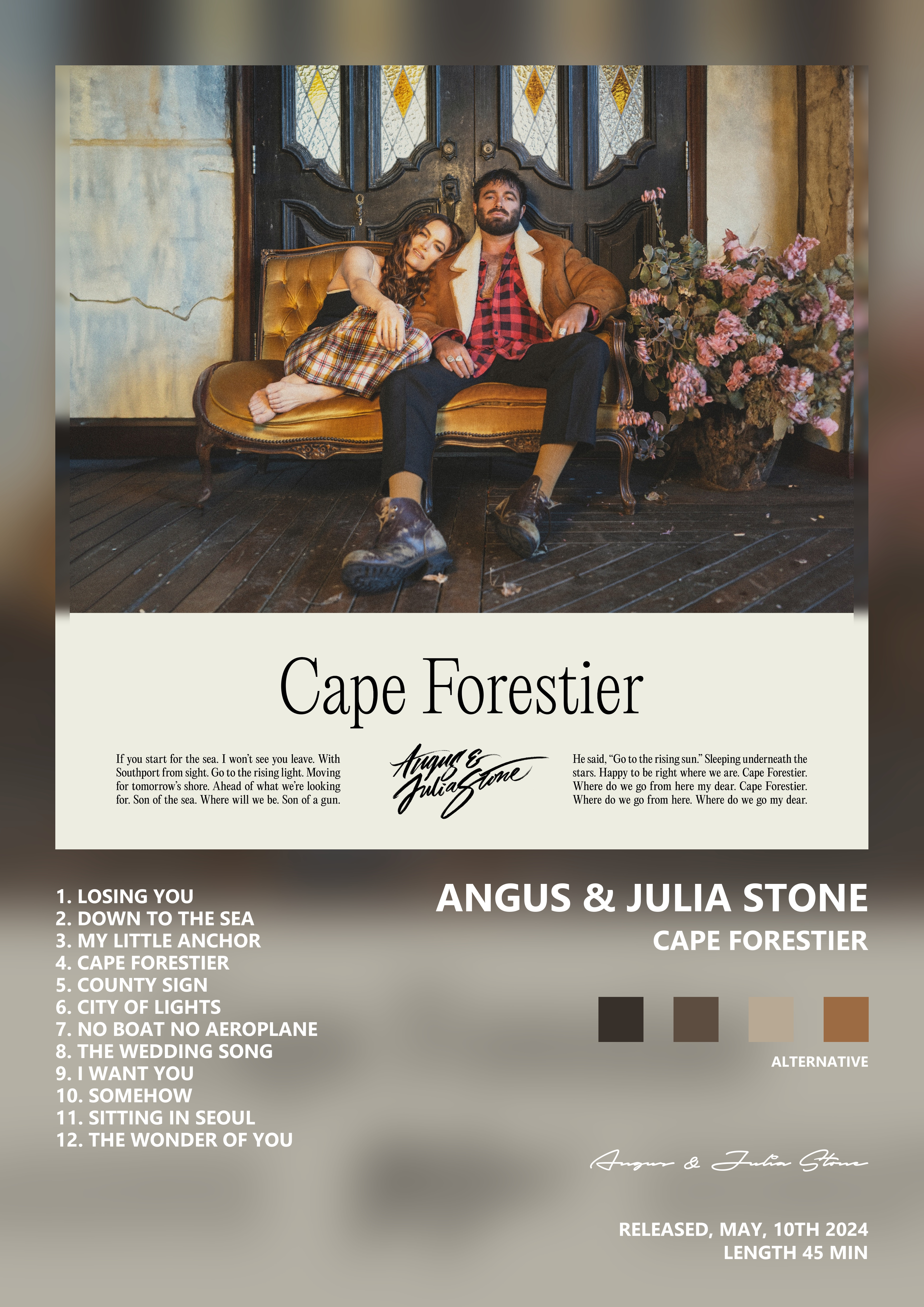 Music poster: Angus Julia Stone - Cape Forestier