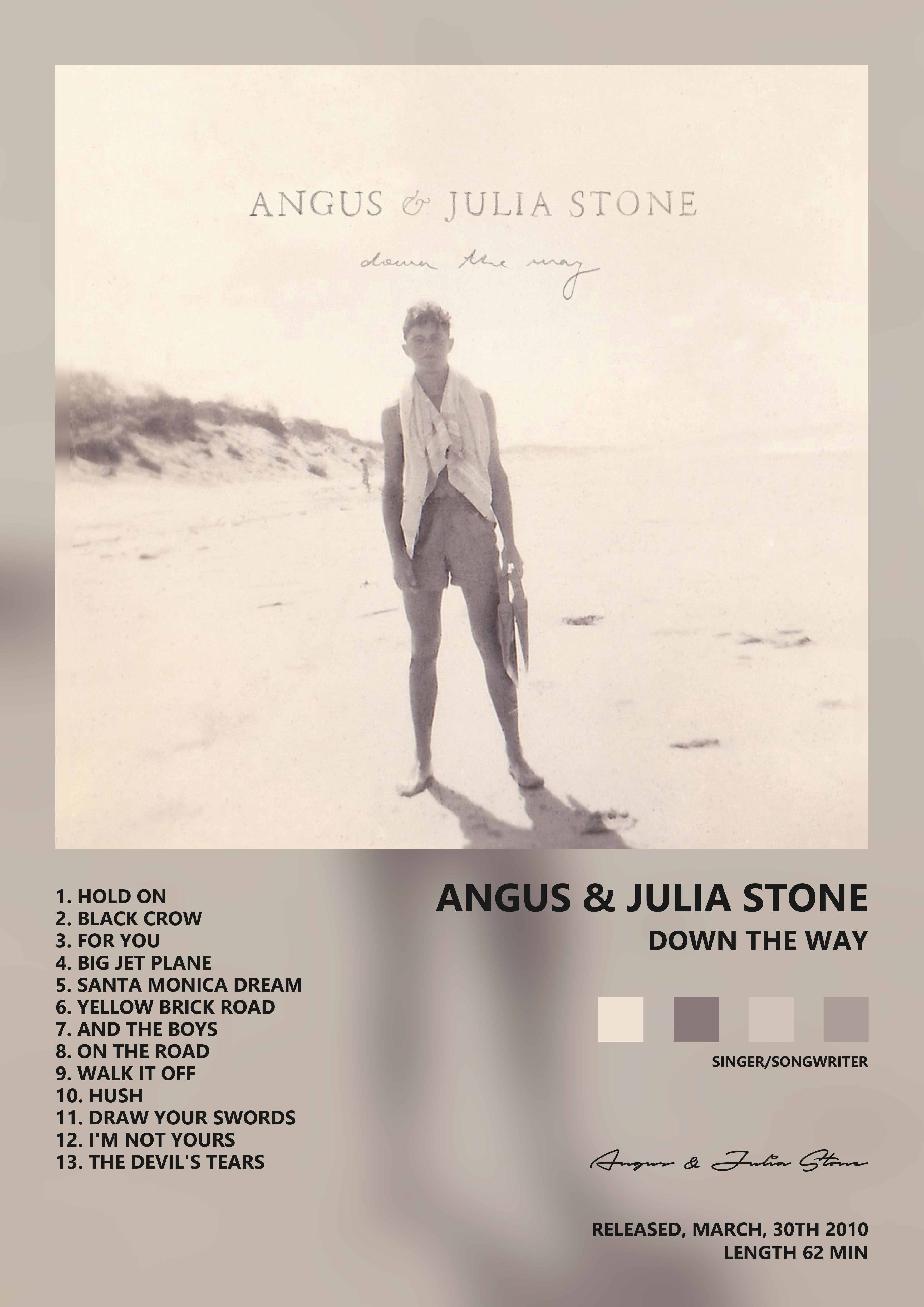 Music poster: Angus Julia Stone - Down the Way