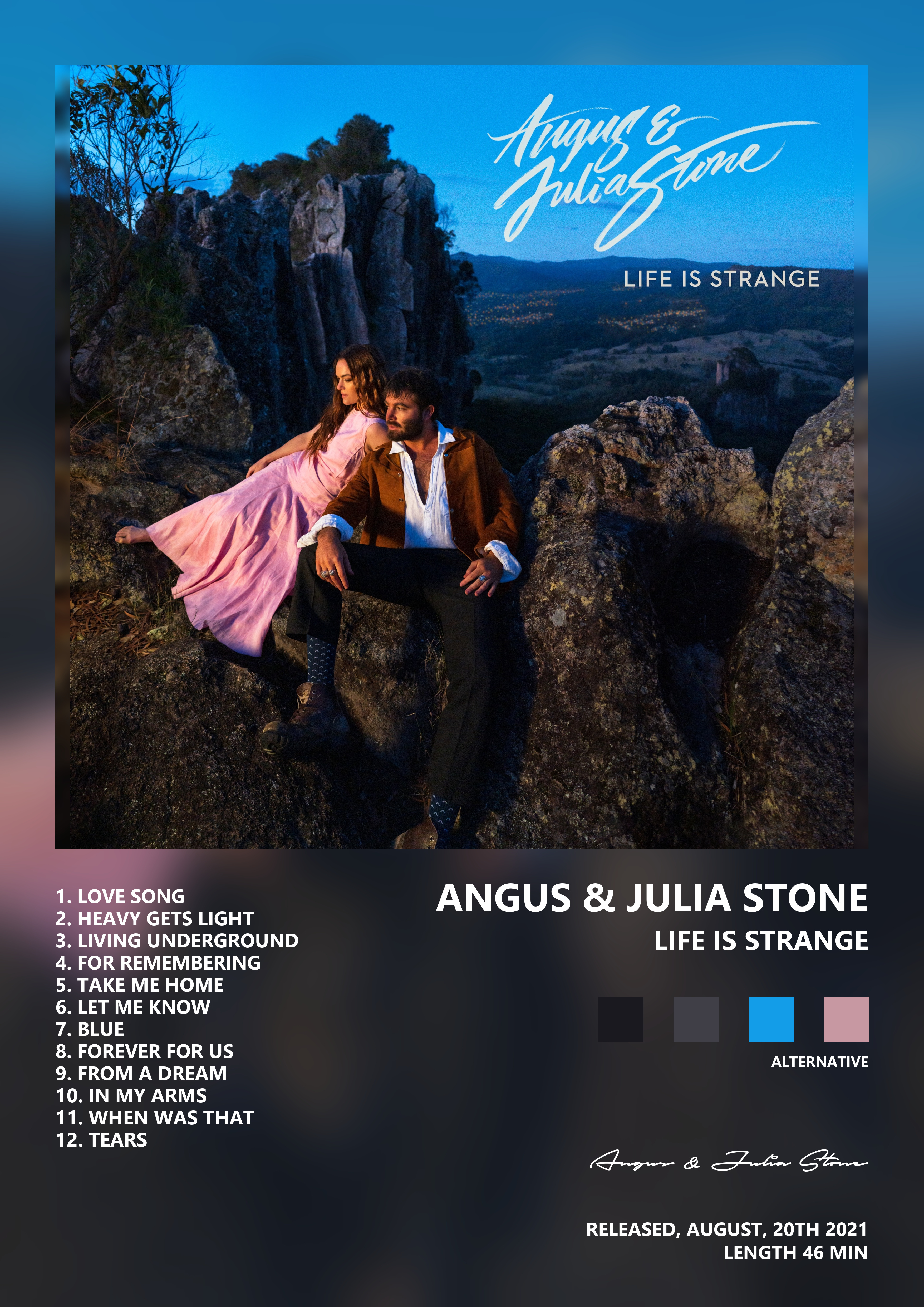 Music poster: Angus Julia Stone - Life Is Strange