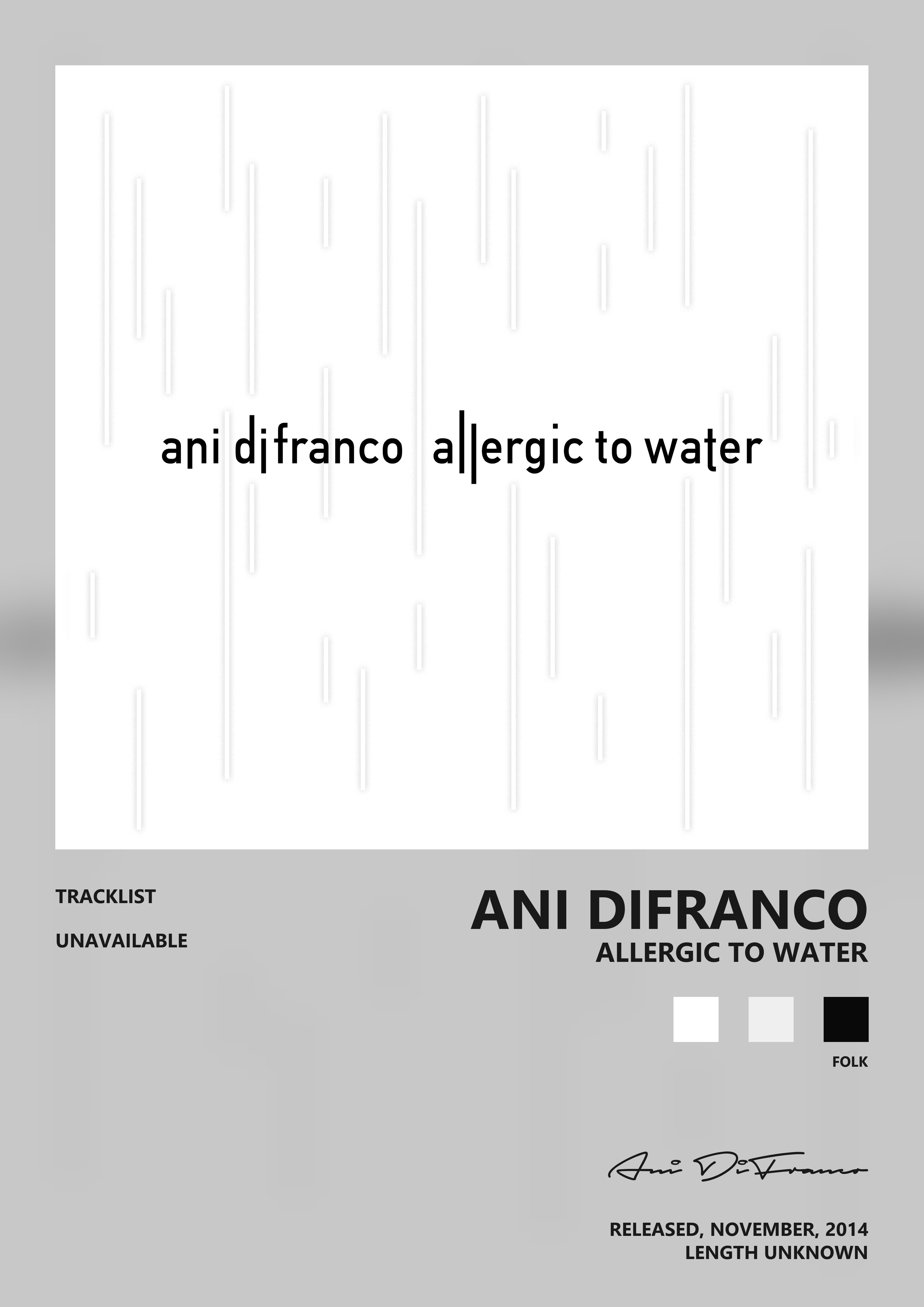 Music poster: Ani DiFranco - Allergic to Water