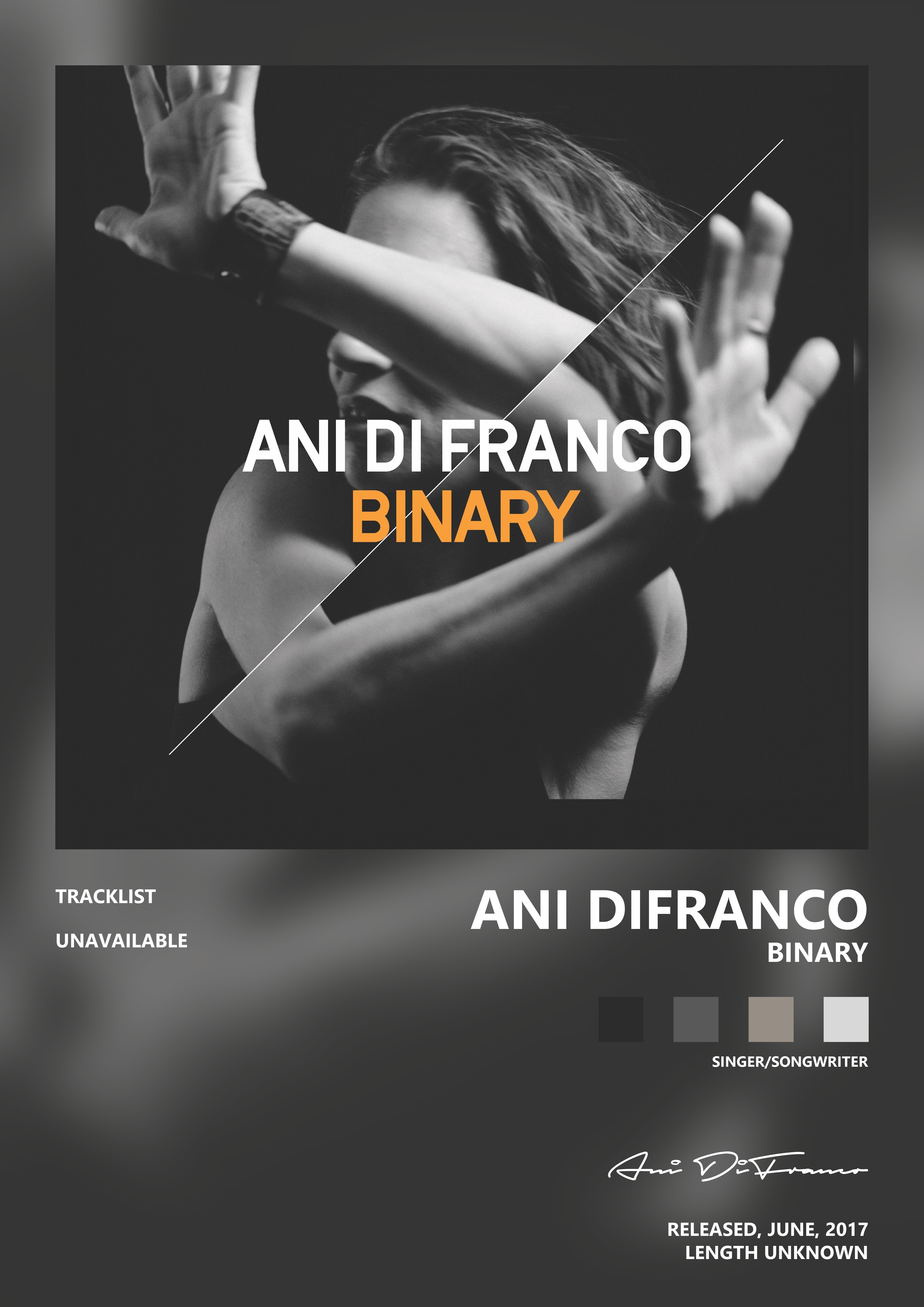 Music poster: Ani DiFranco - Binary