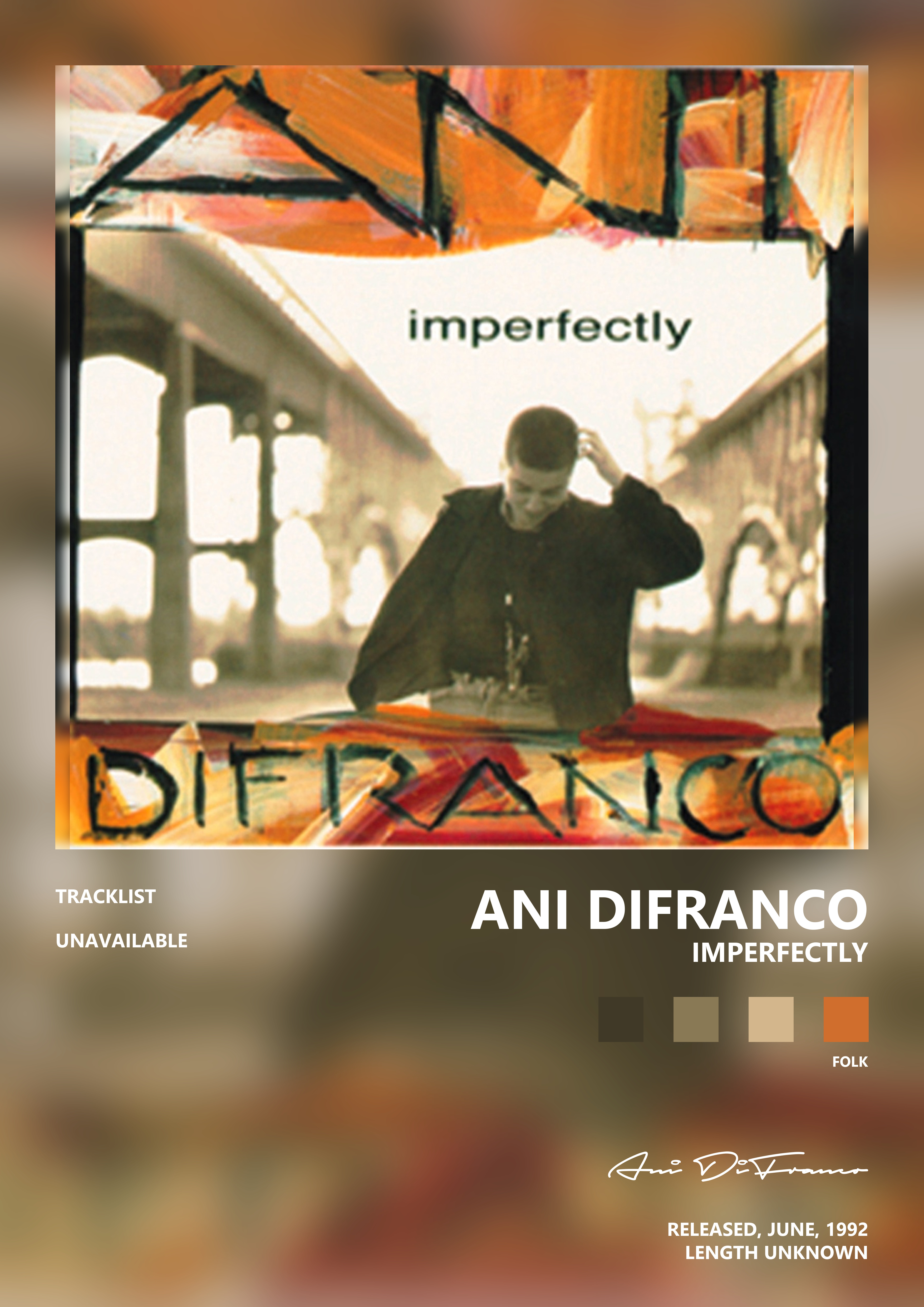 Music poster: Ani DiFranco - Imperfectly
