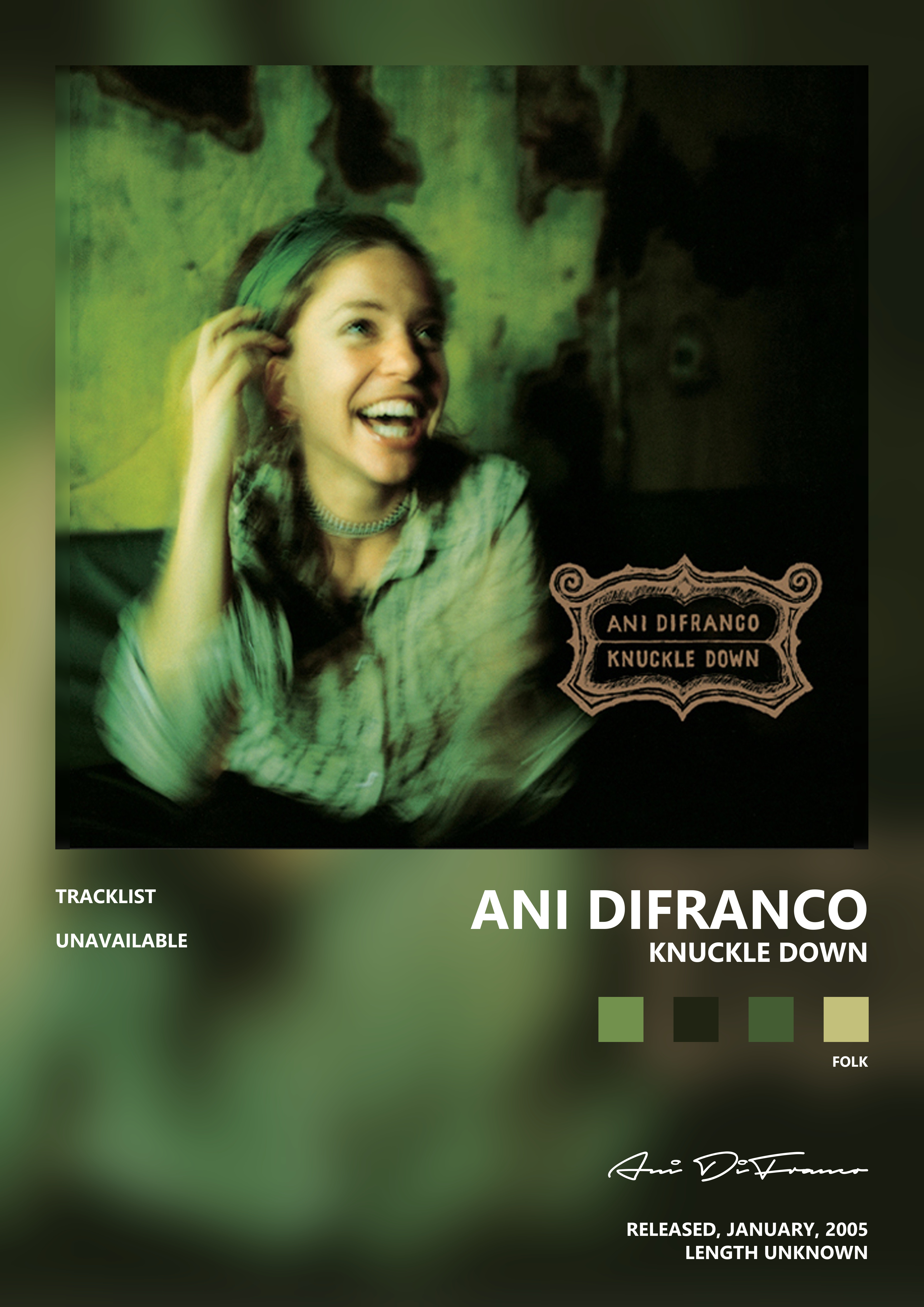 Music poster: Ani DiFranco - Knuckle Down