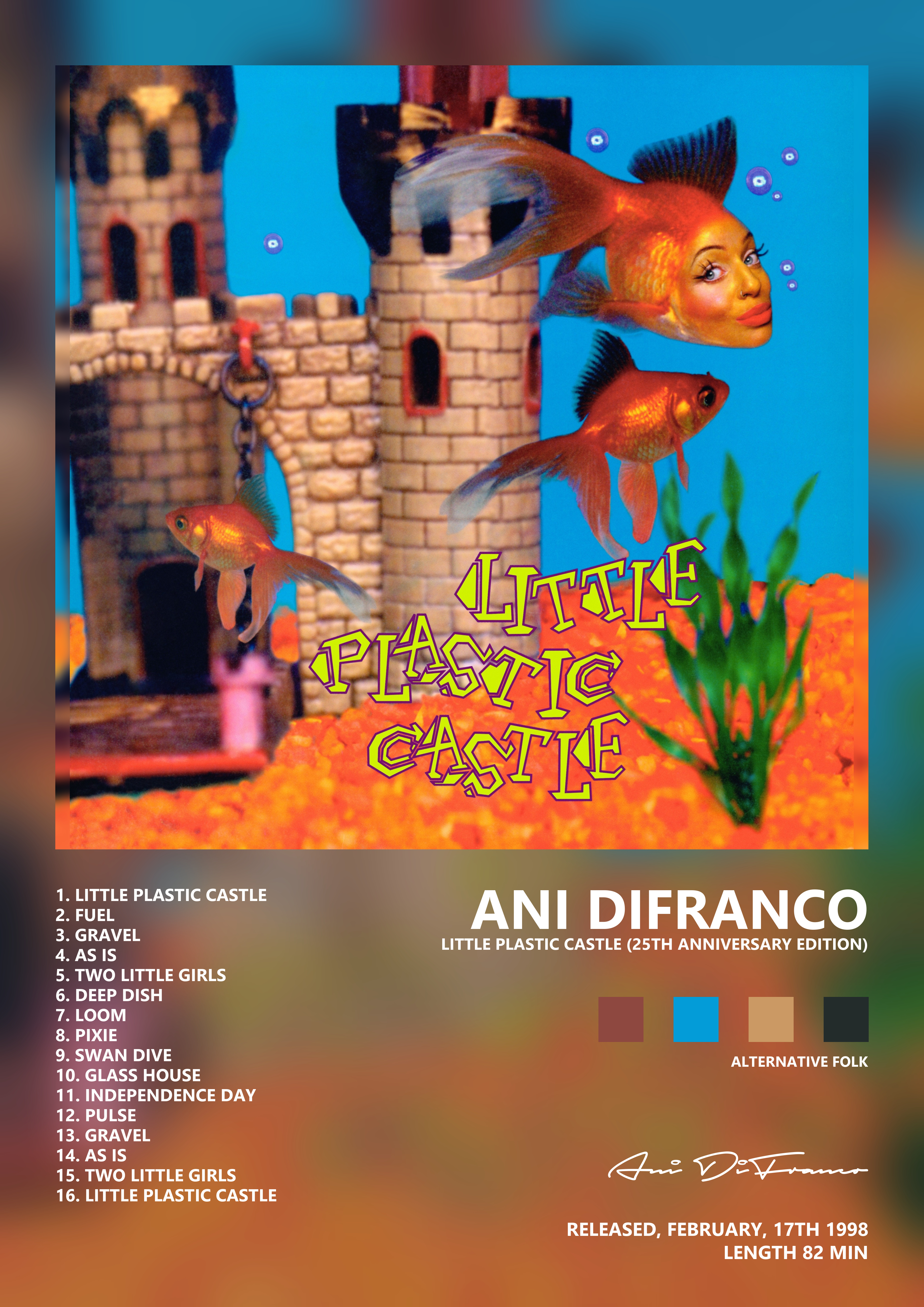 Music poster: Ani DiFranco - Little Plastic Castle 25th Anniversary Edition