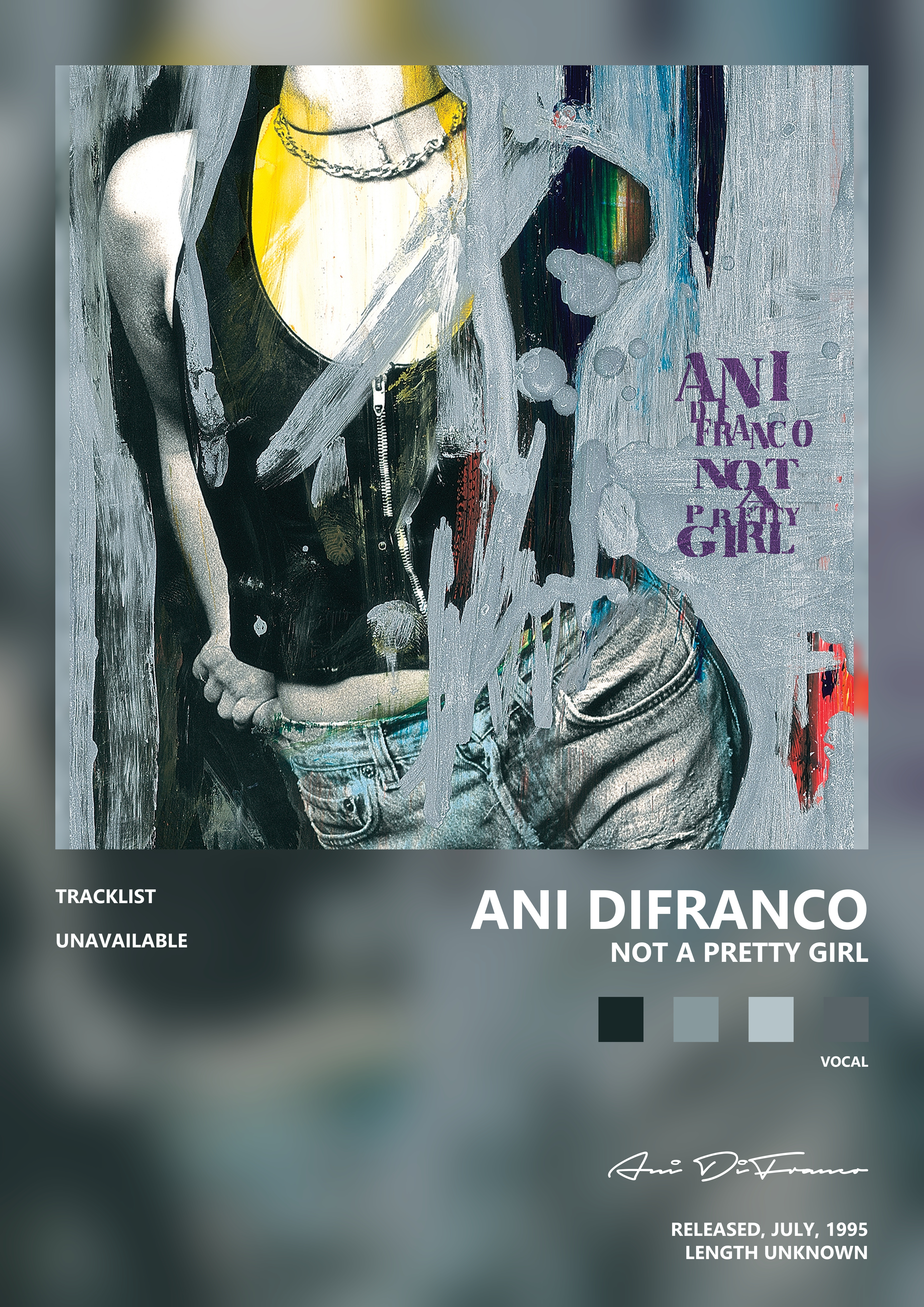Music poster: Ani DiFranco - Not a Pretty Girl