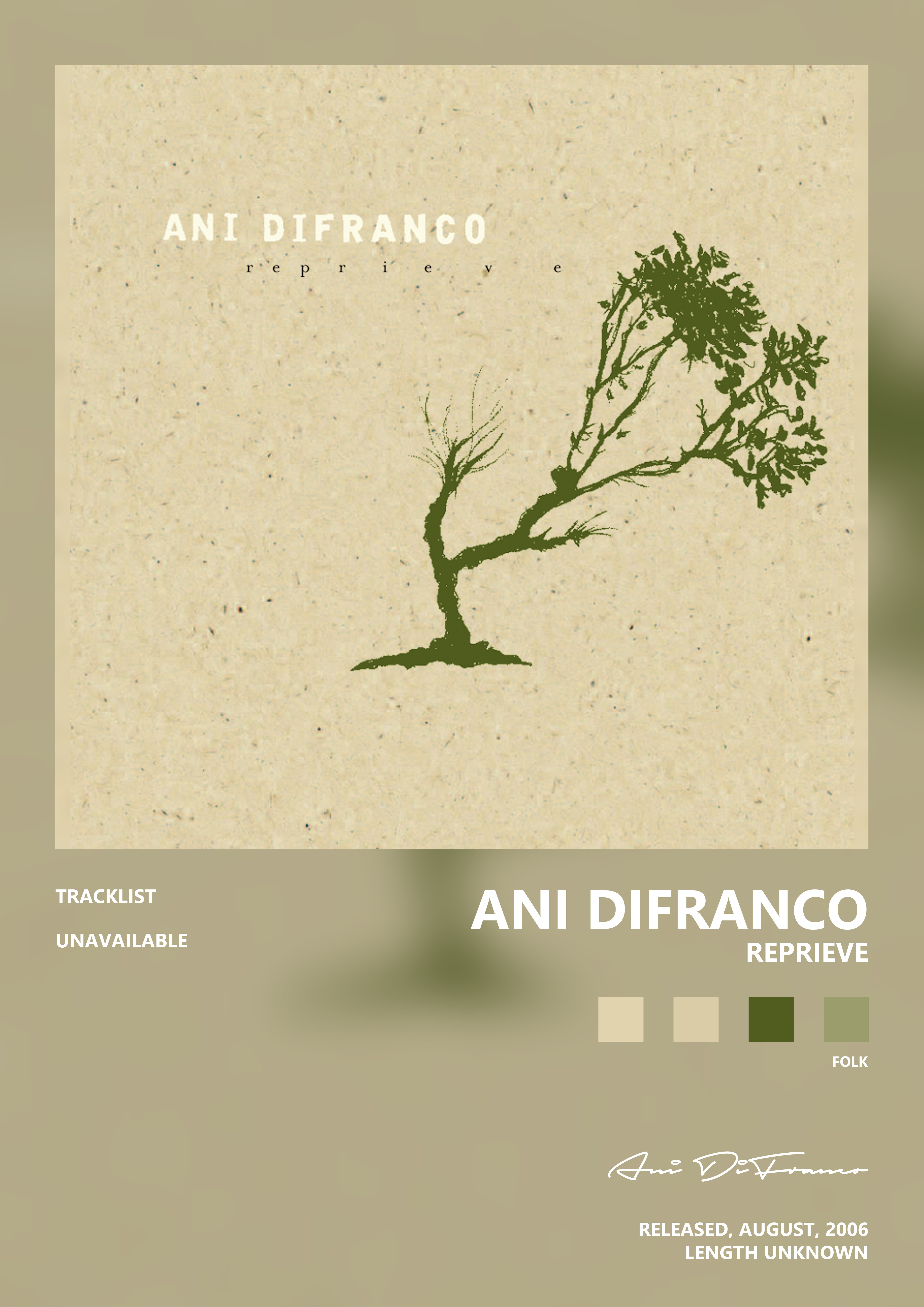 Music poster: Ani DiFranco - Reprieve