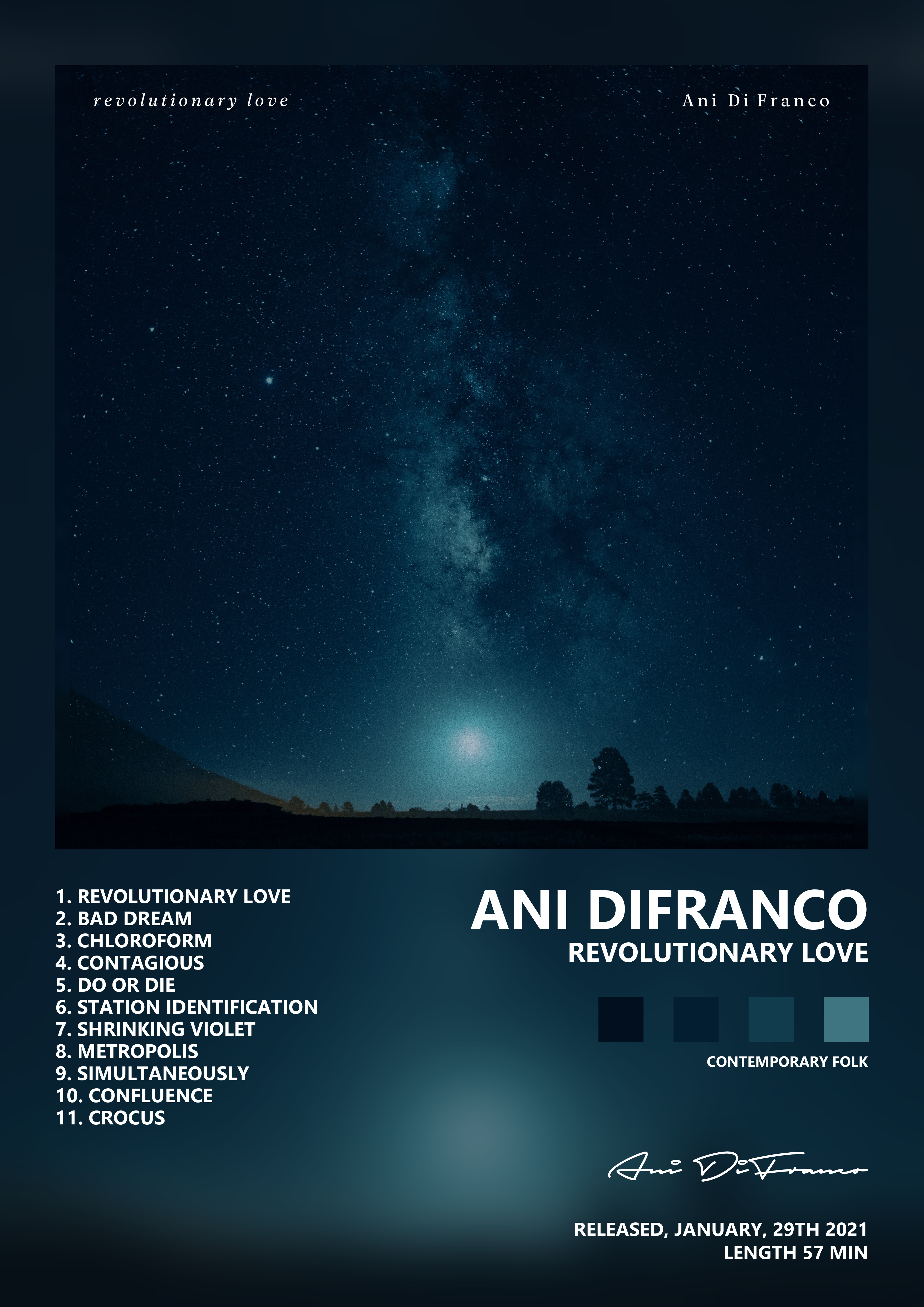 Music poster: Ani DiFranco - Revolutionary Love