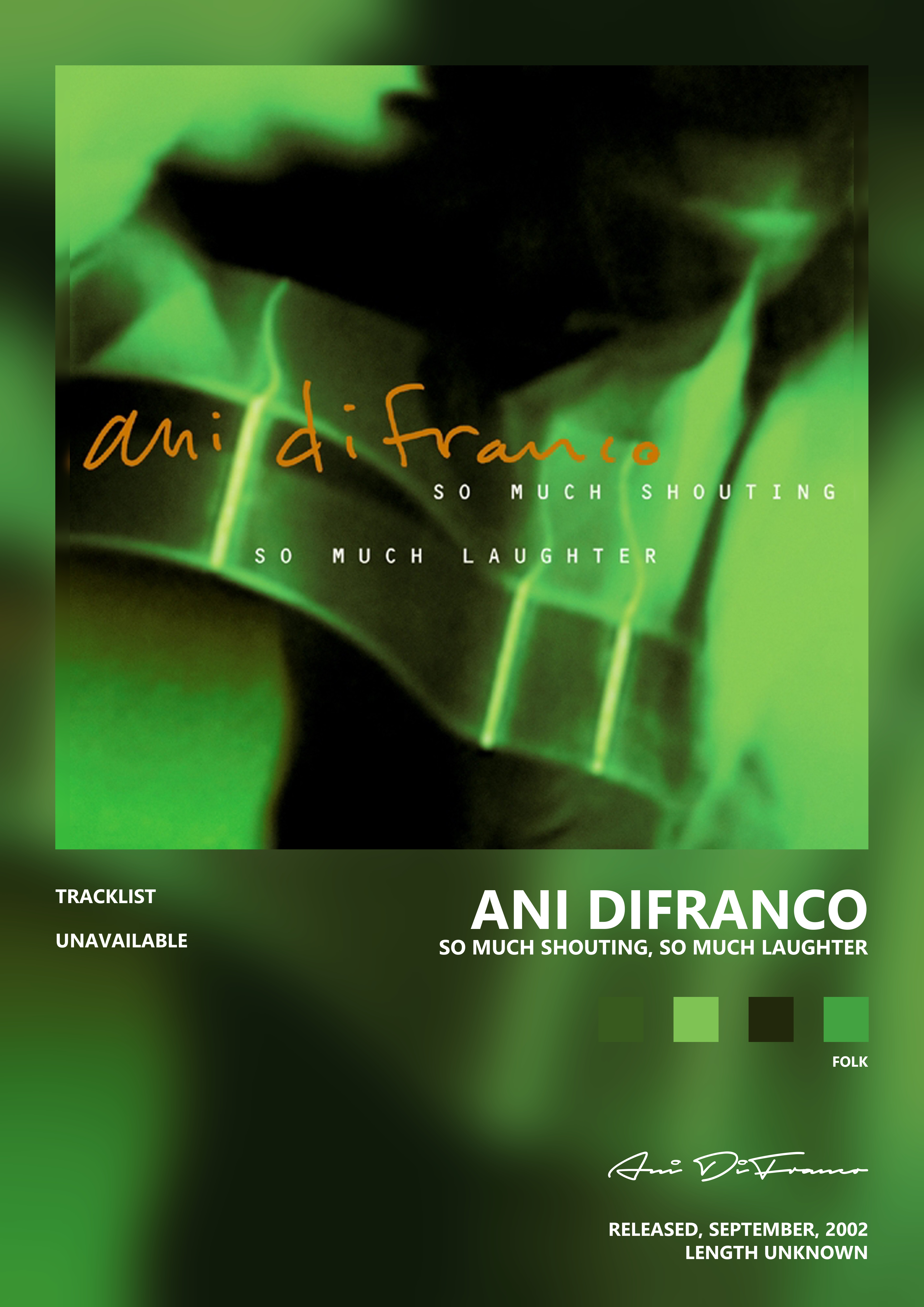 Music poster: Ani DiFranco - So Much Shouting So Much Laughter