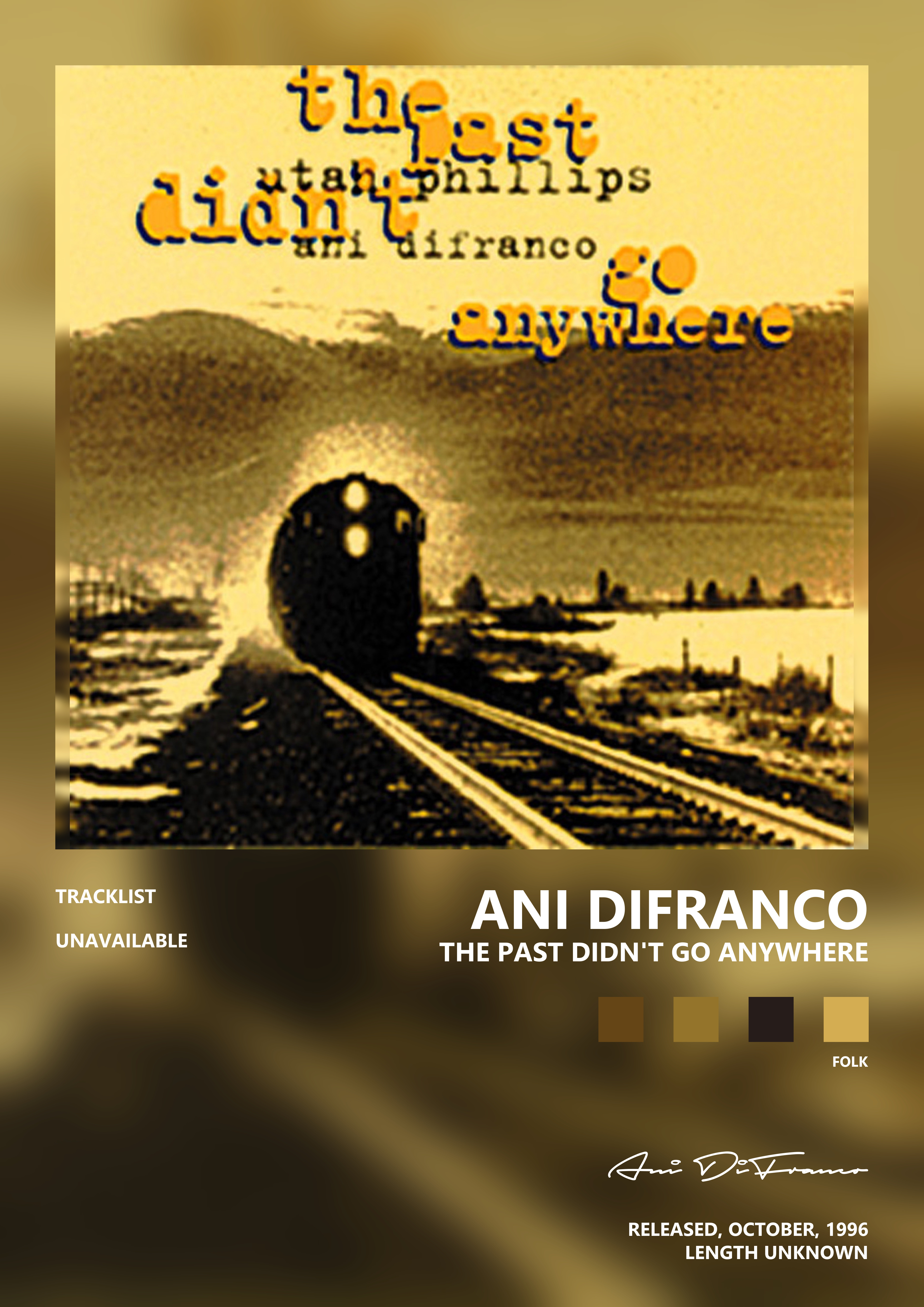 Music poster: Ani DiFranco - The Past Didnt Go Anywhere