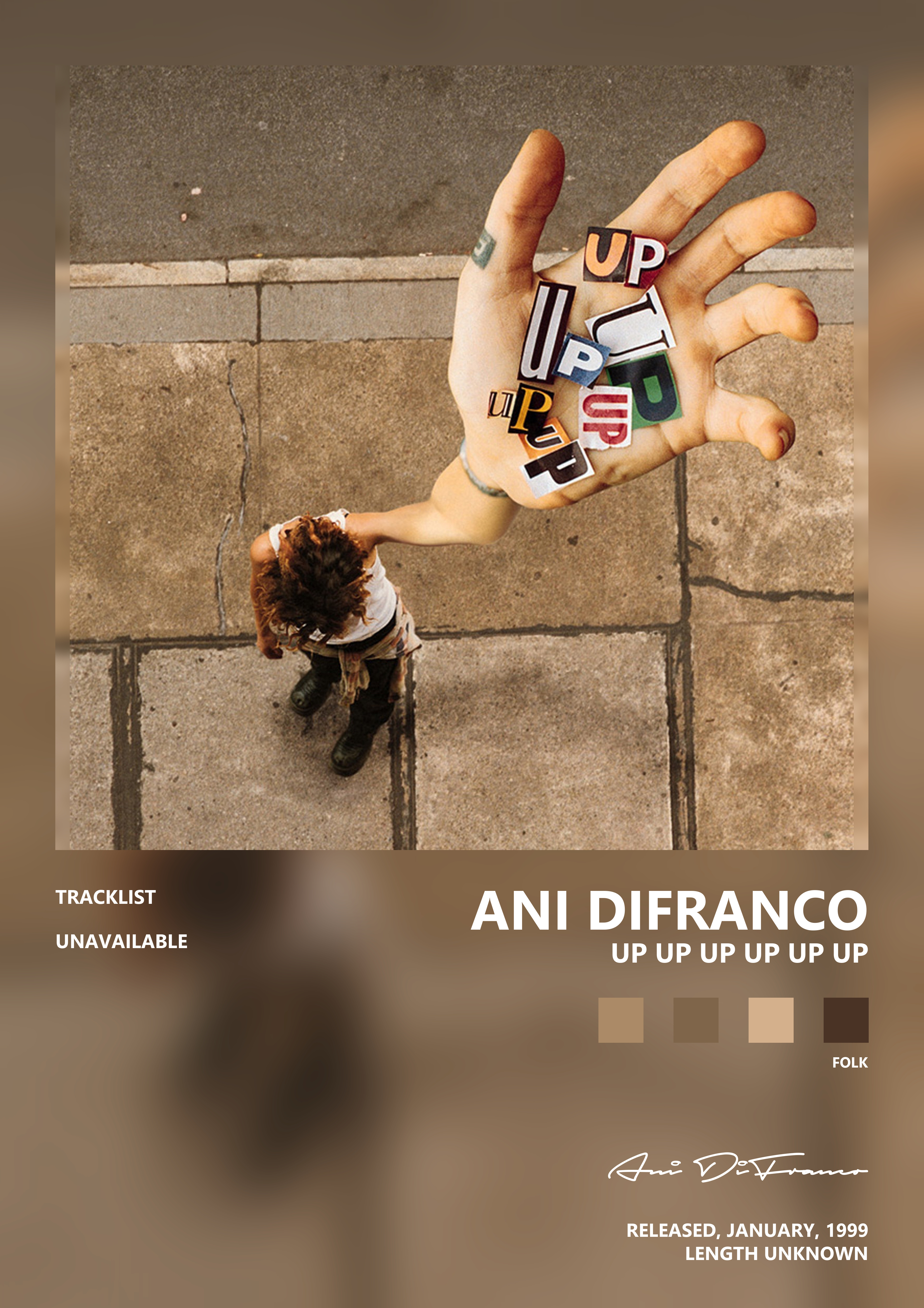 Music poster: Ani DiFranco - Up Up Up Up Up Up