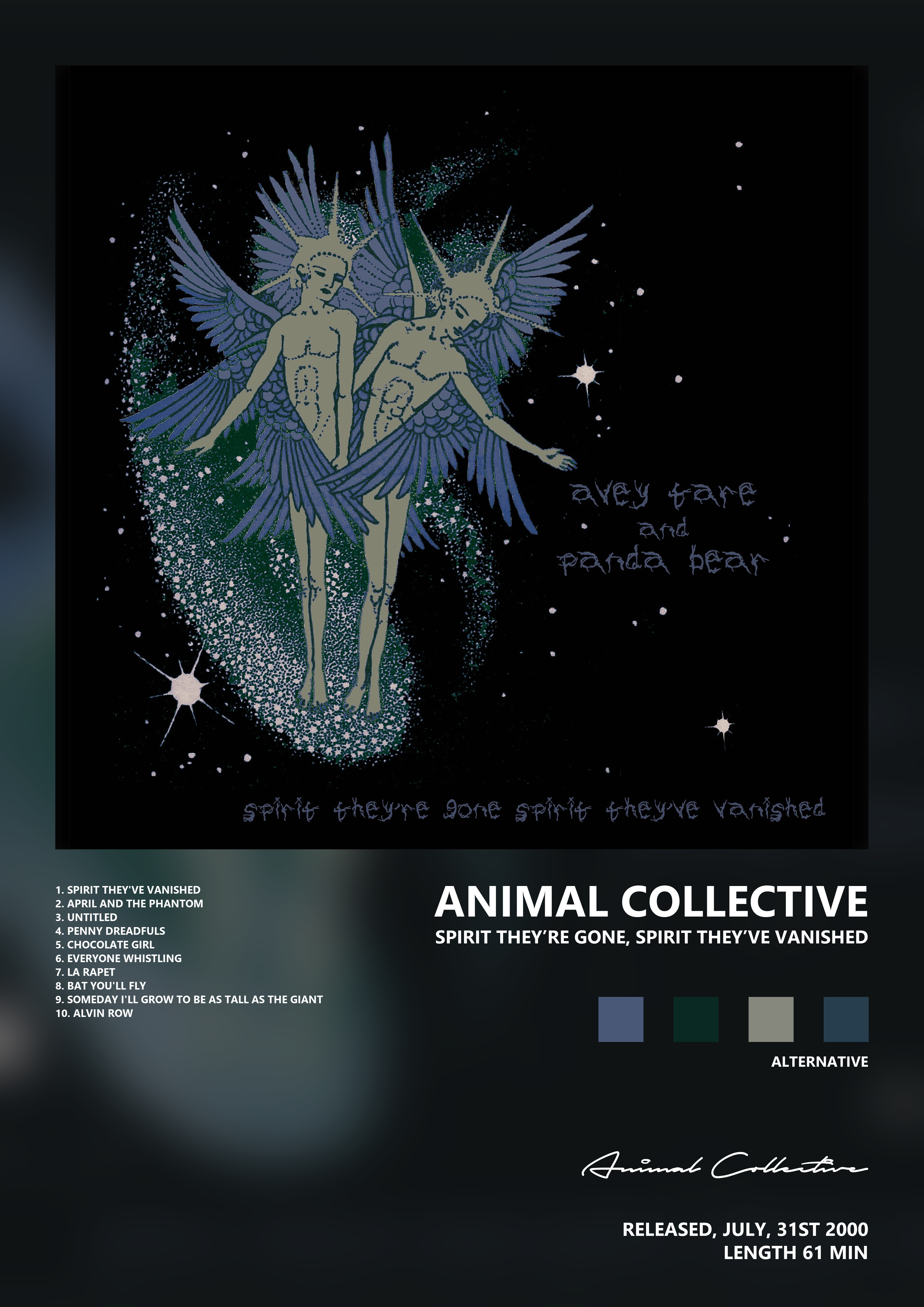 Music poster: Animal Collective - Spirit Theyre Gone Spirit Theyve Vanished