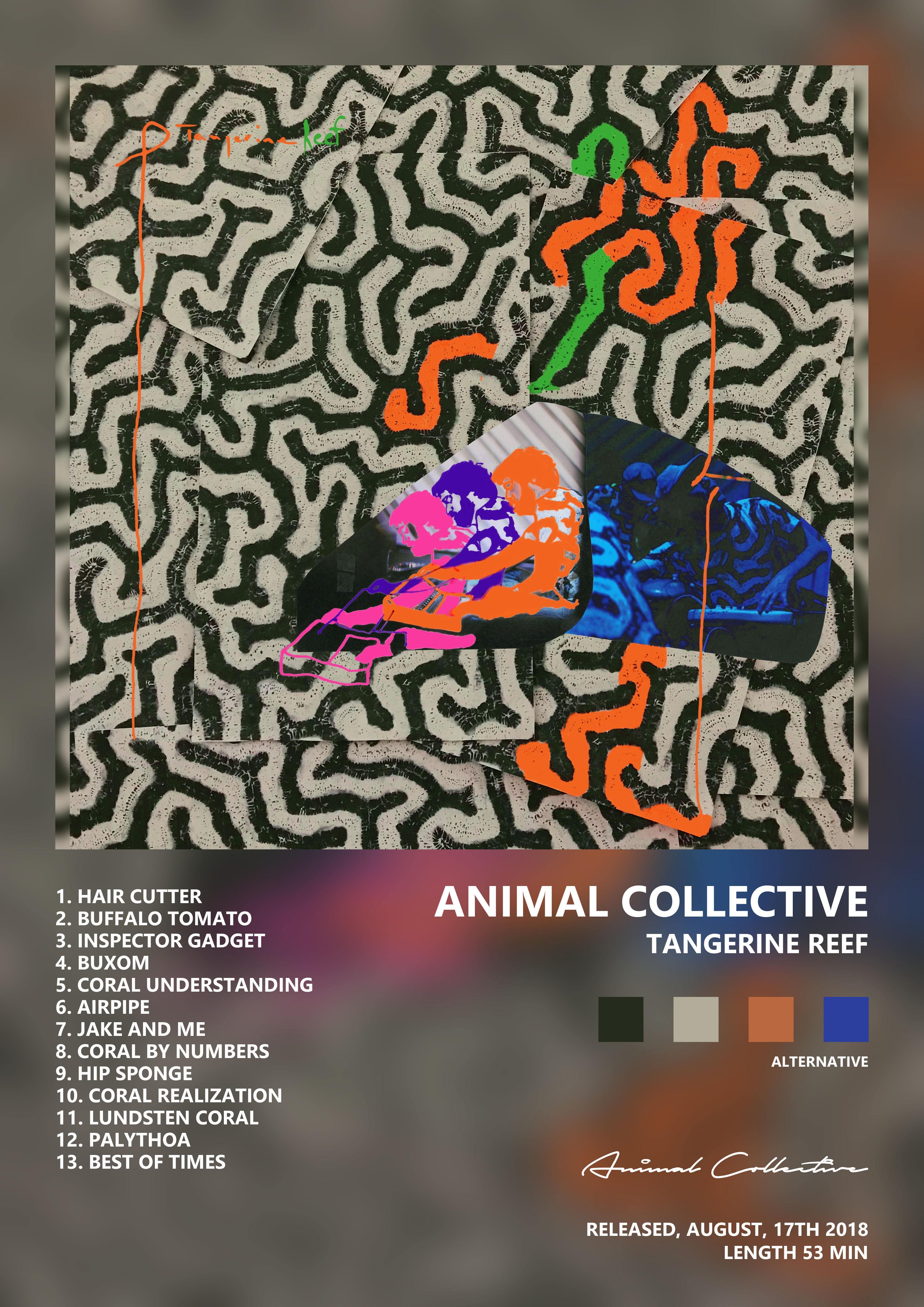 Music poster: Animal Collective - Tangerine Reef