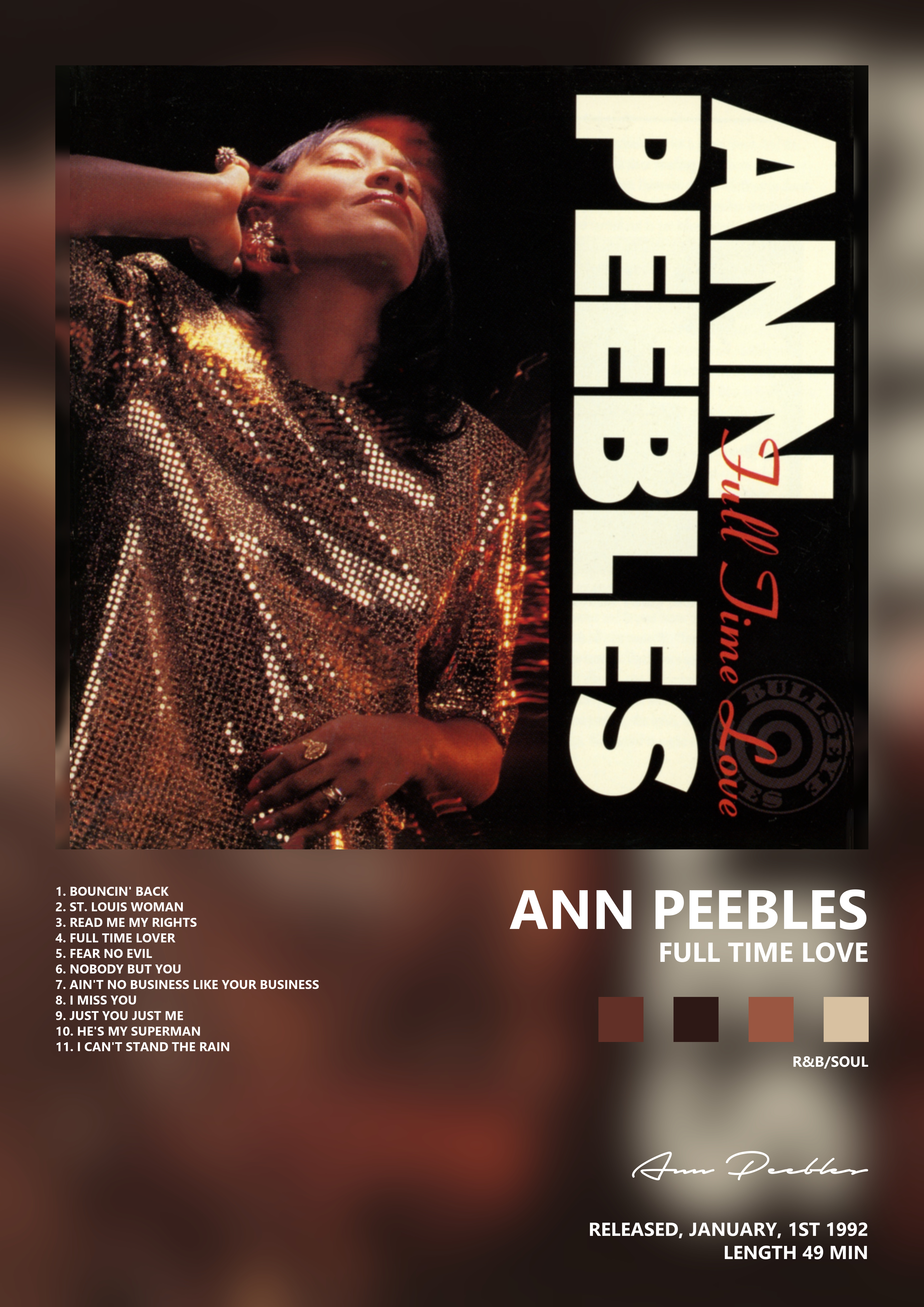 Music poster: Ann Peebles - Full Time Love