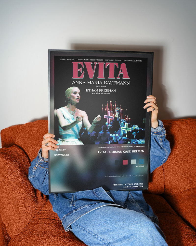 Music poster: Anna Maria Kaufmann Andrew Lloyd Webber Tim Rice Ethan Freeman - Evita - German Cast Bremen