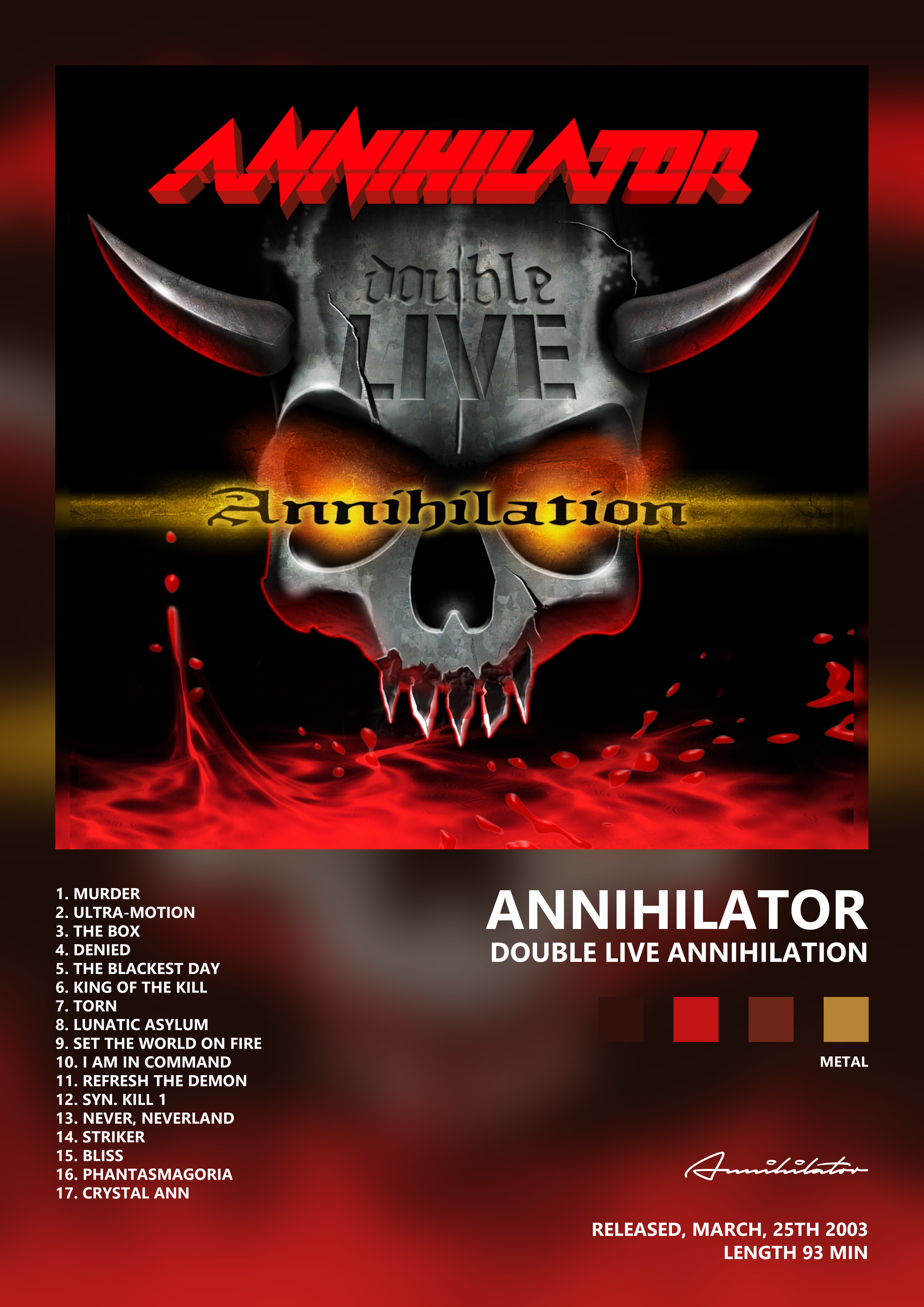 Music poster: Annihilator - Double Live Annihilation