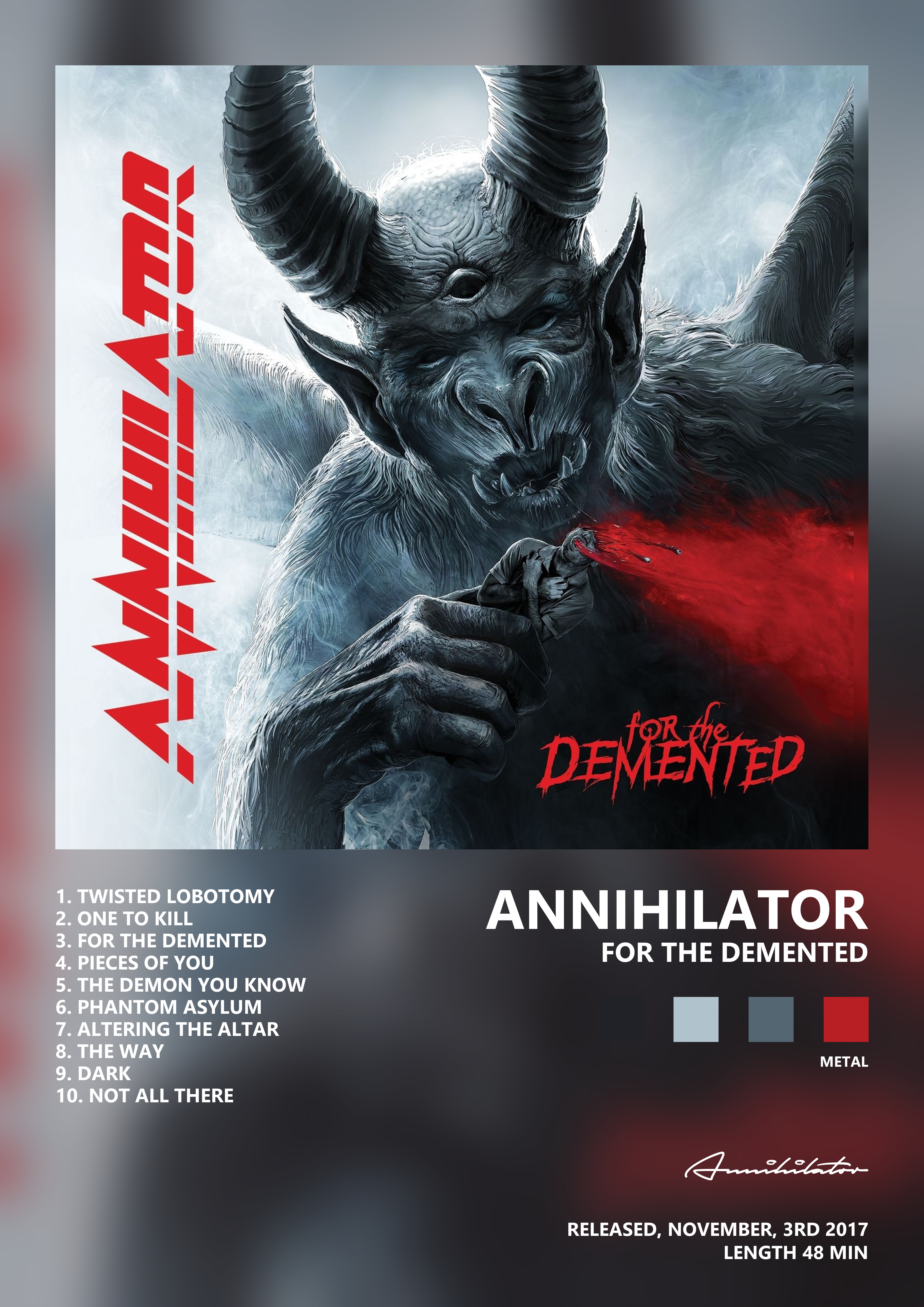 Music poster: Annihilator - For the Demented