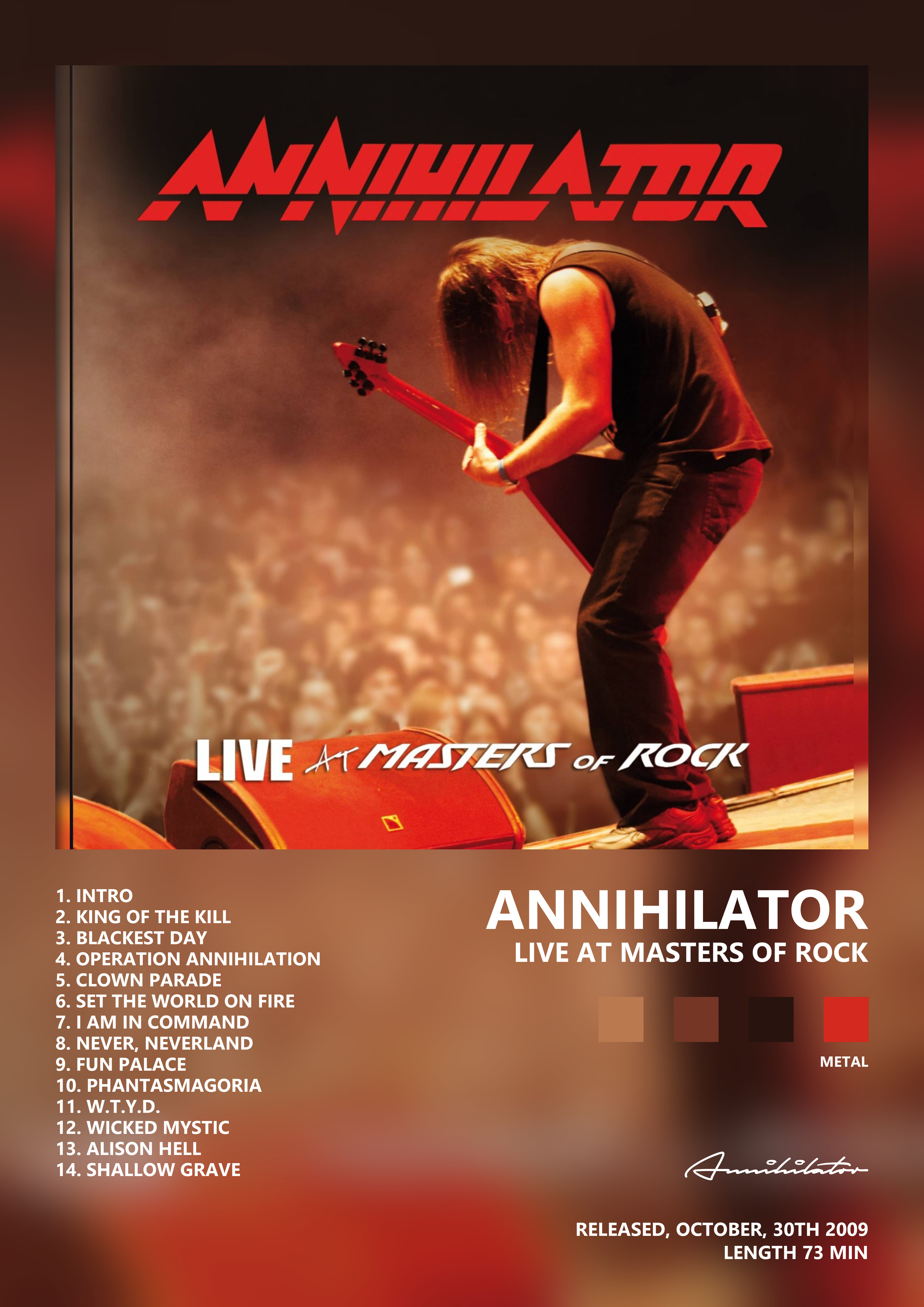 Music poster: Annihilator - Live at Masters of Rock