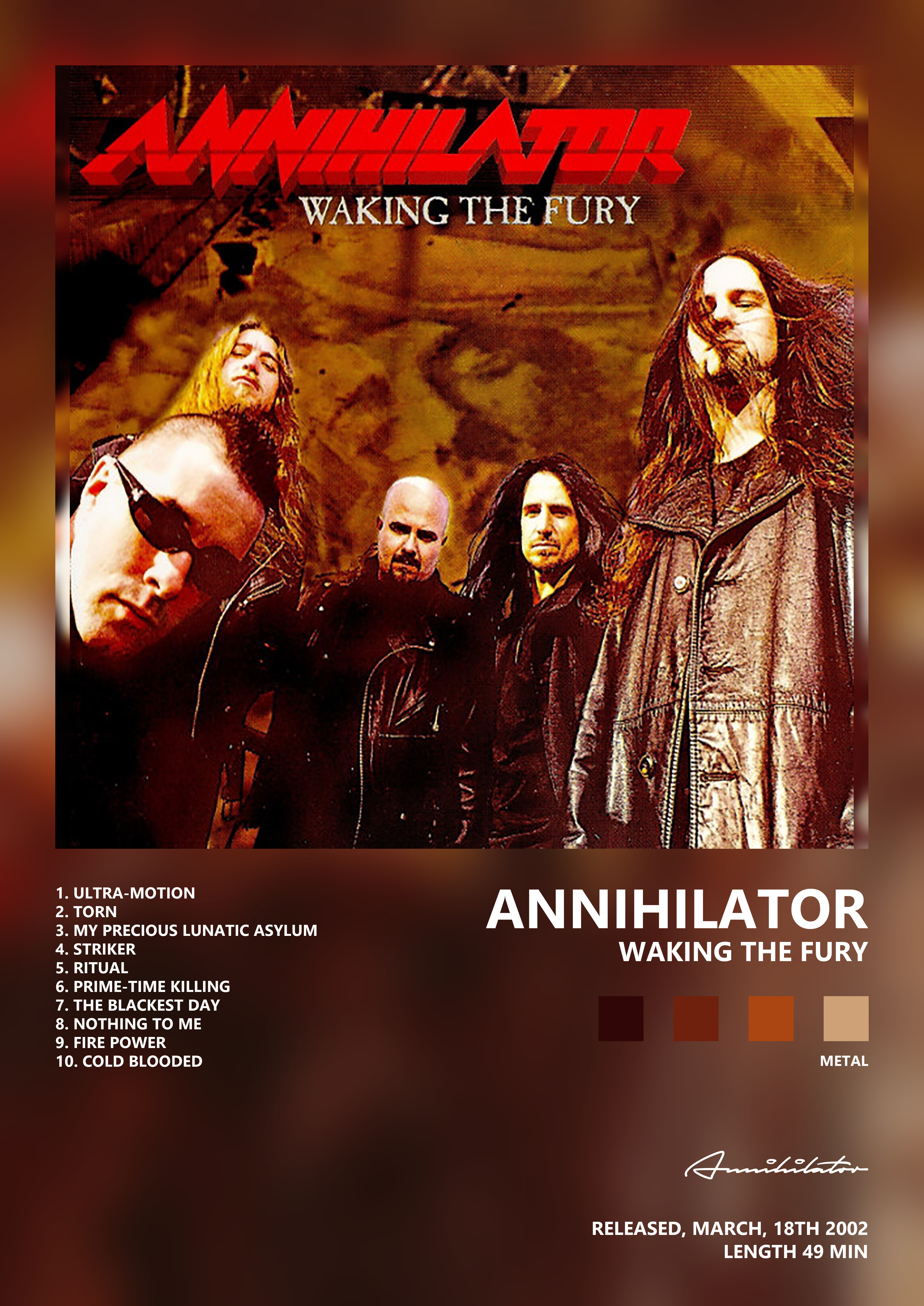 Music poster: Annihilator - Waking the Fury