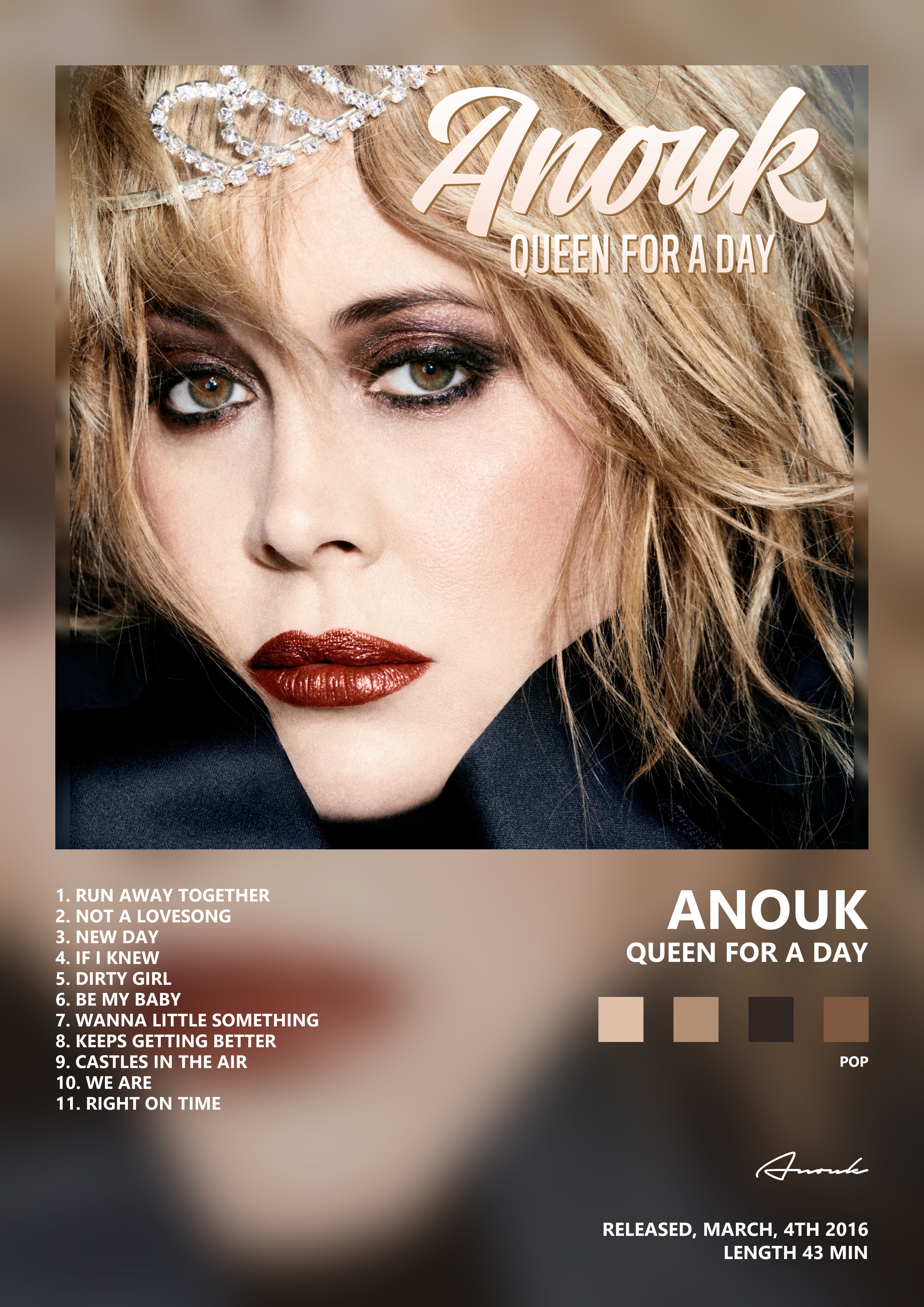 Music poster: Anouk - Queen for a Day
