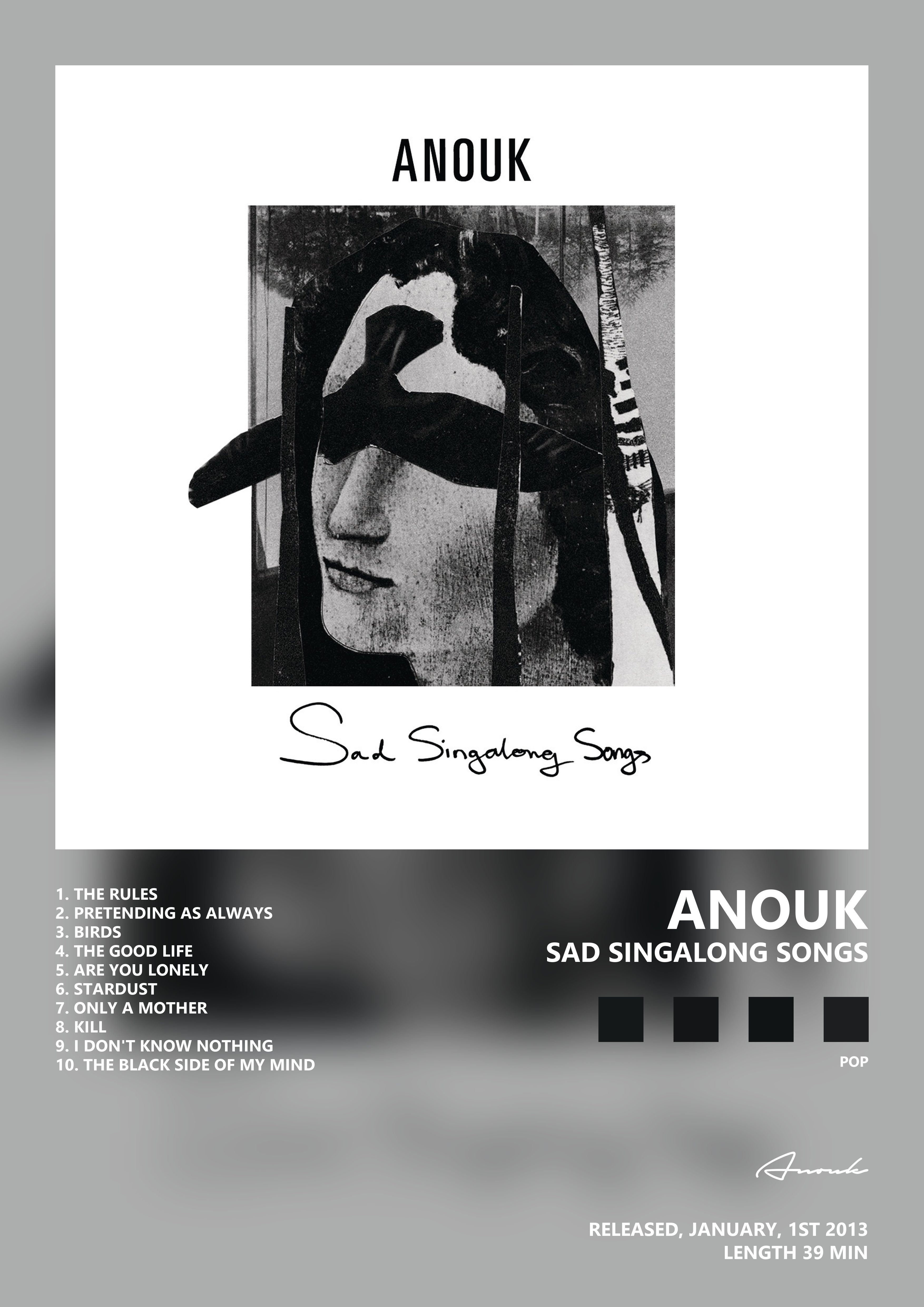 Music poster: Anouk - Sad Singalong Songs