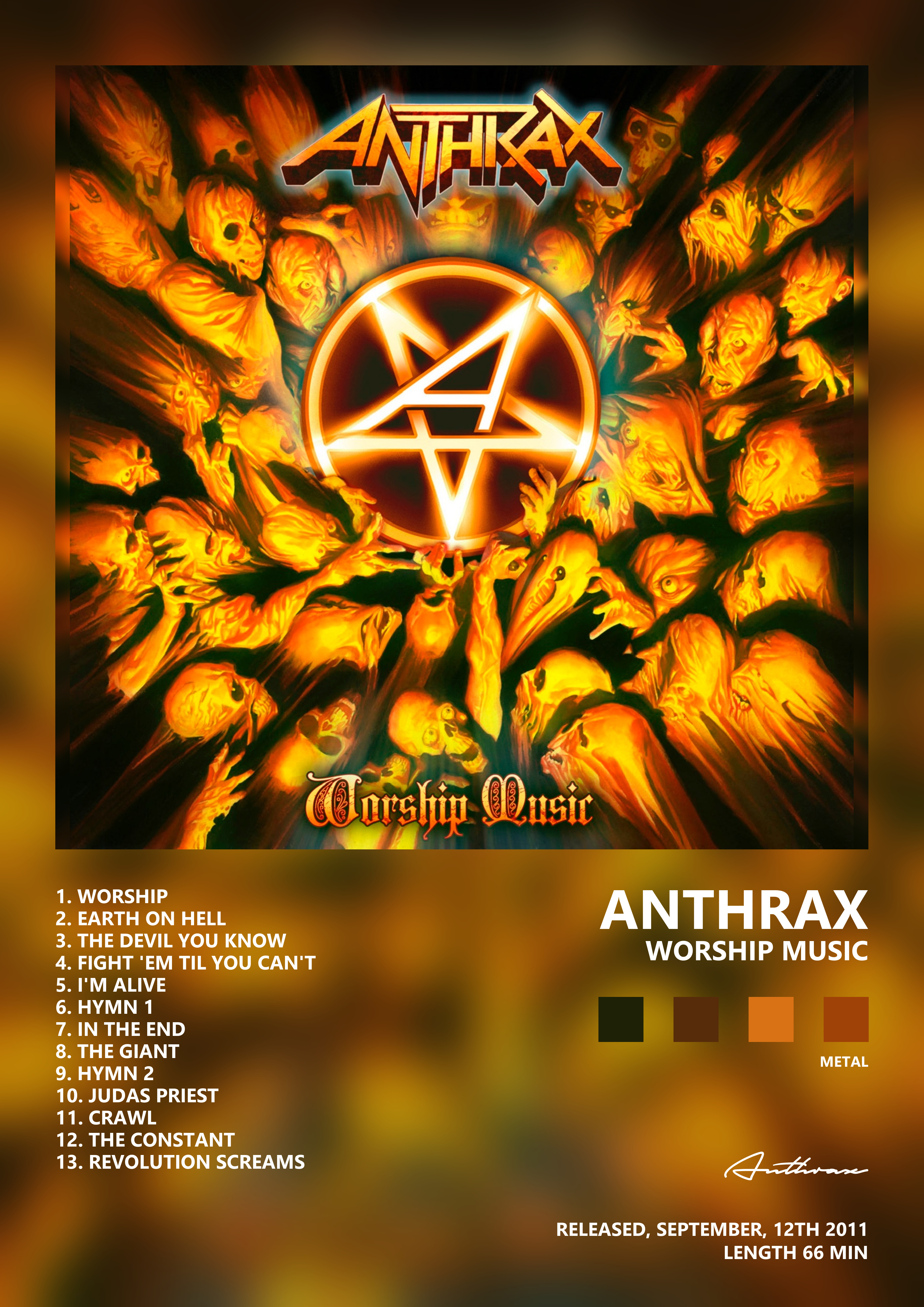 Music poster: Anthrax - Worship Music