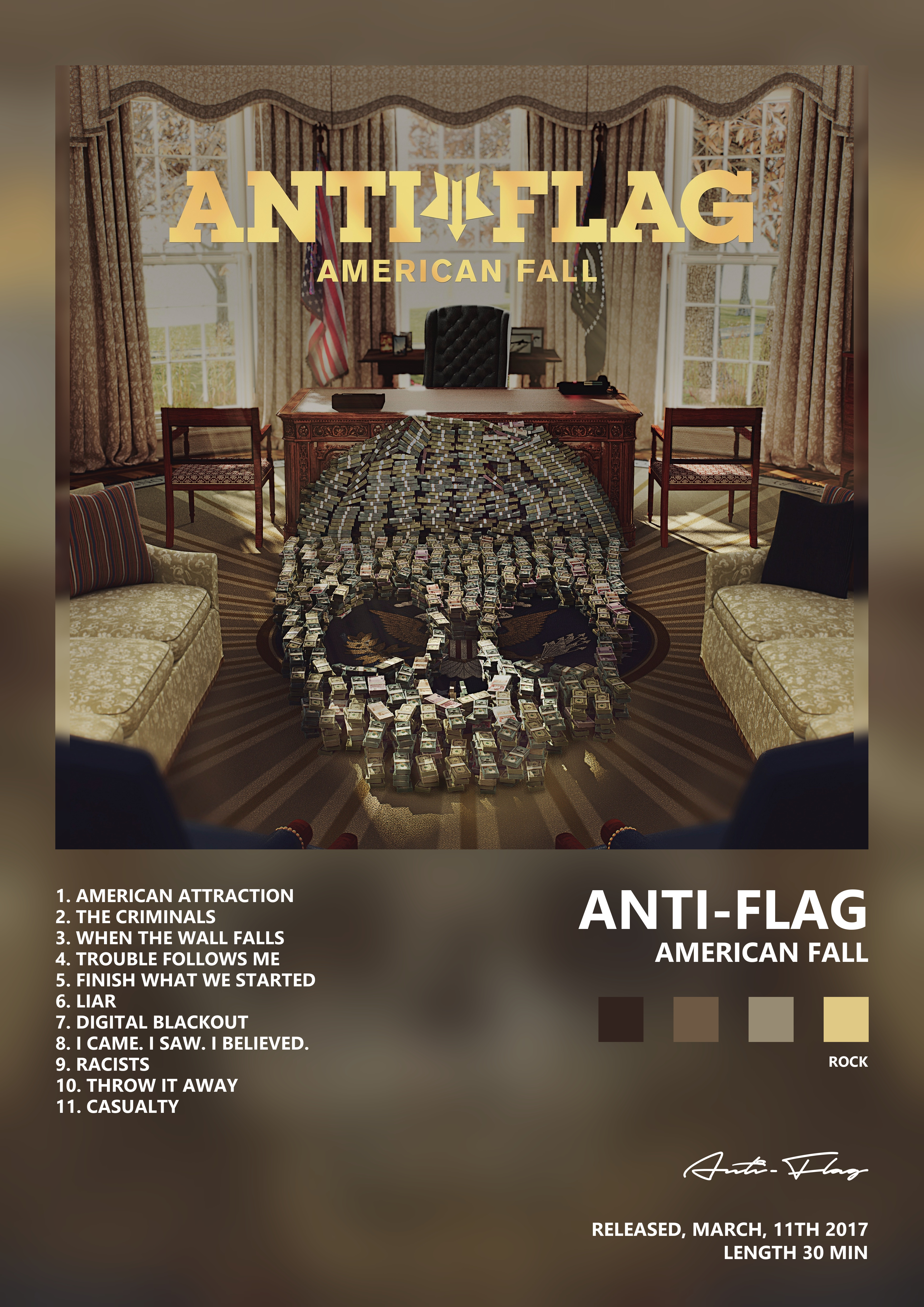 Music poster: Anti-Flag - American Fall