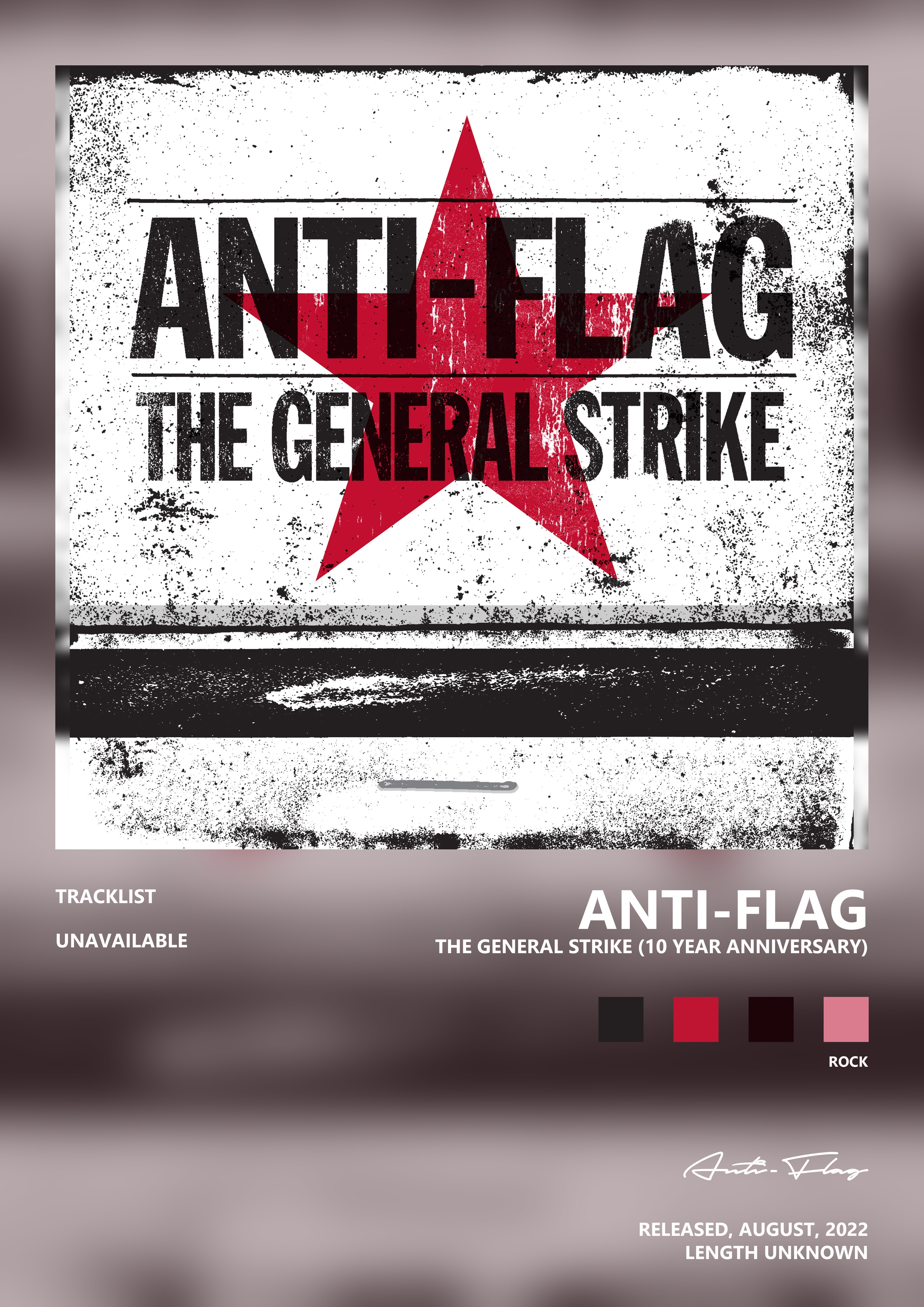 Music poster: Anti-Flag - The General Strike 10 Year Anniversary