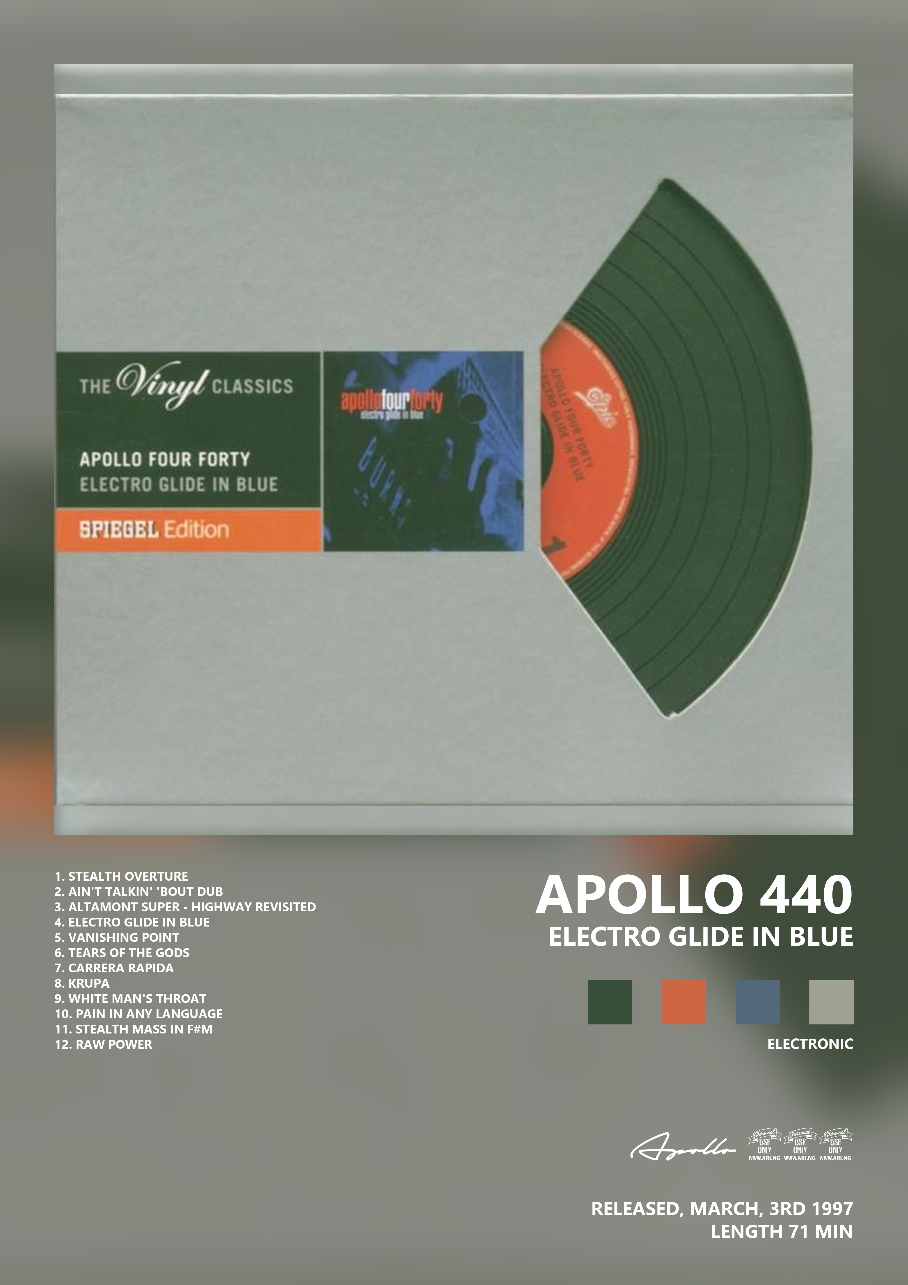 Music poster: Apollo 440 - Electro Glide In Blue