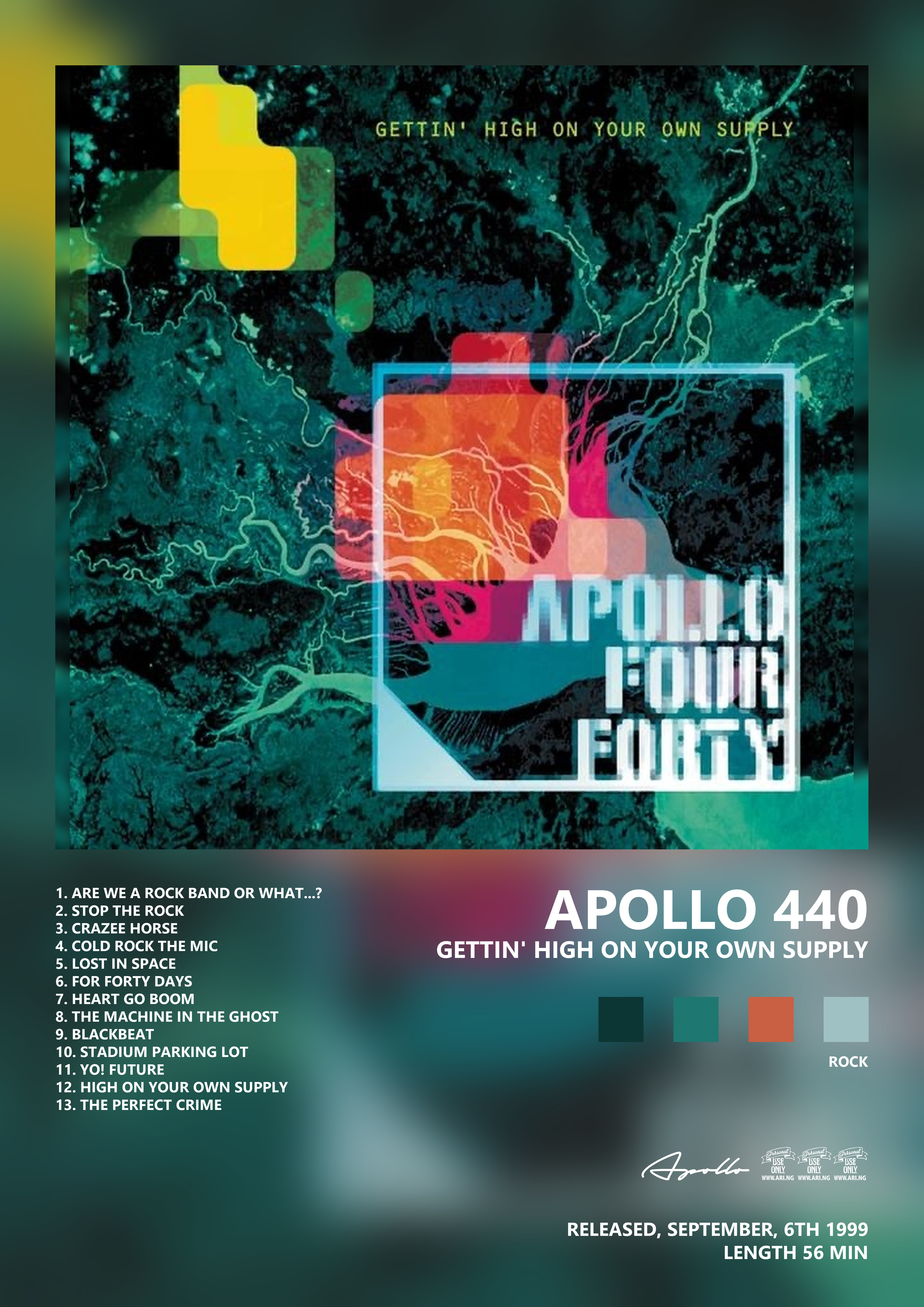Music poster: Apollo 440 - Gettin High On Your Own Supply