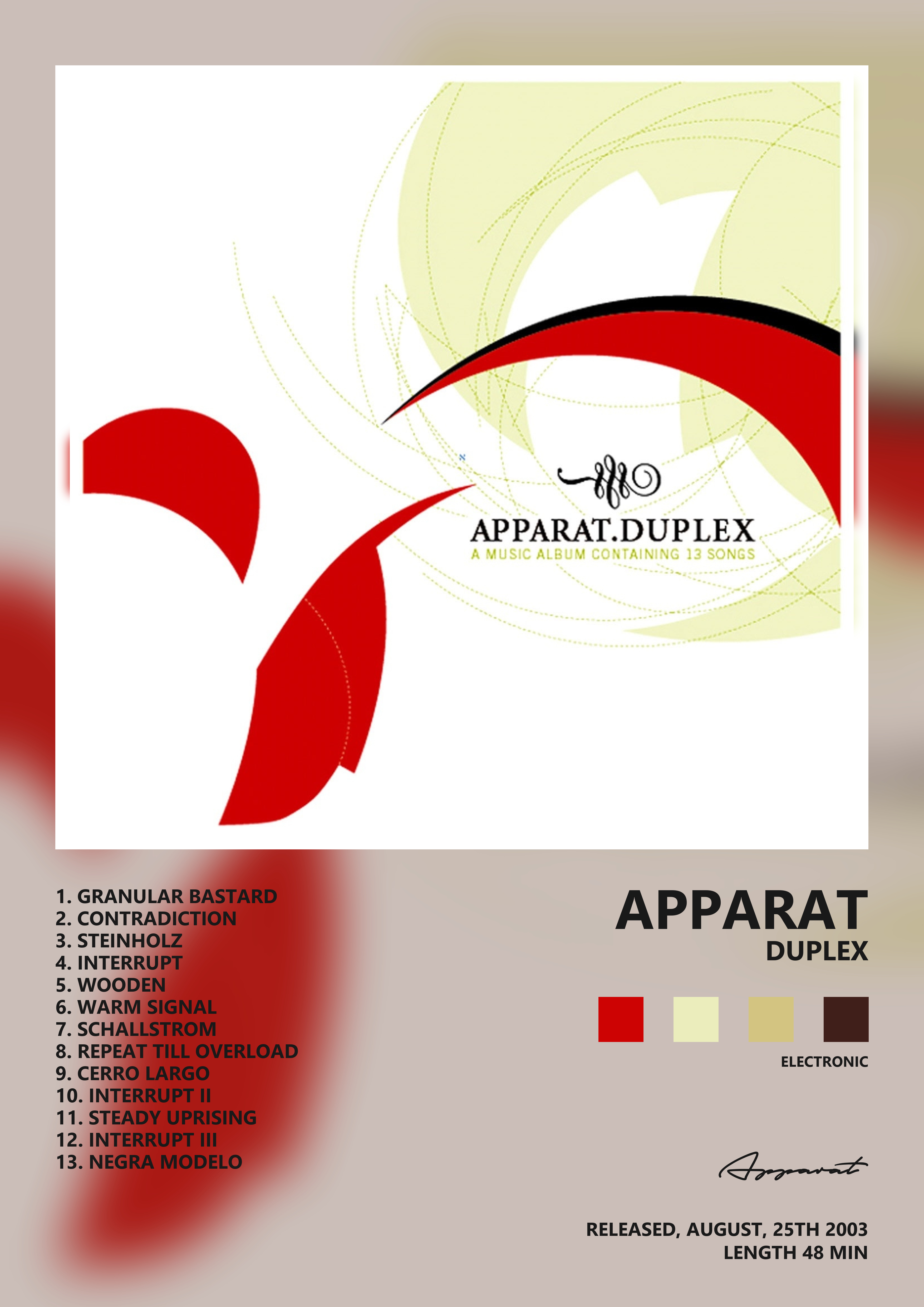 Music poster: Apparat - Duplex