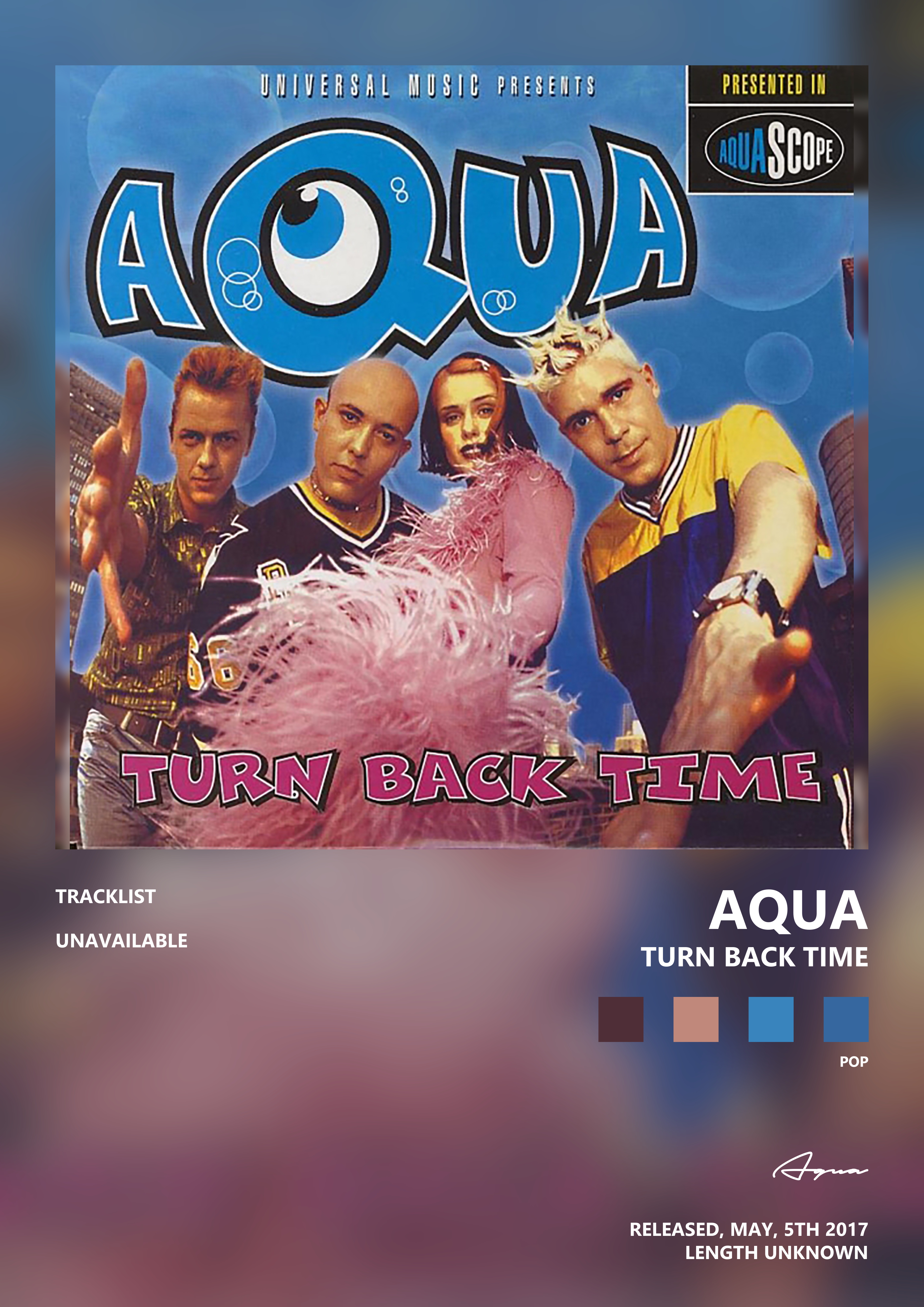Music poster: Aqua - Turn Back Time