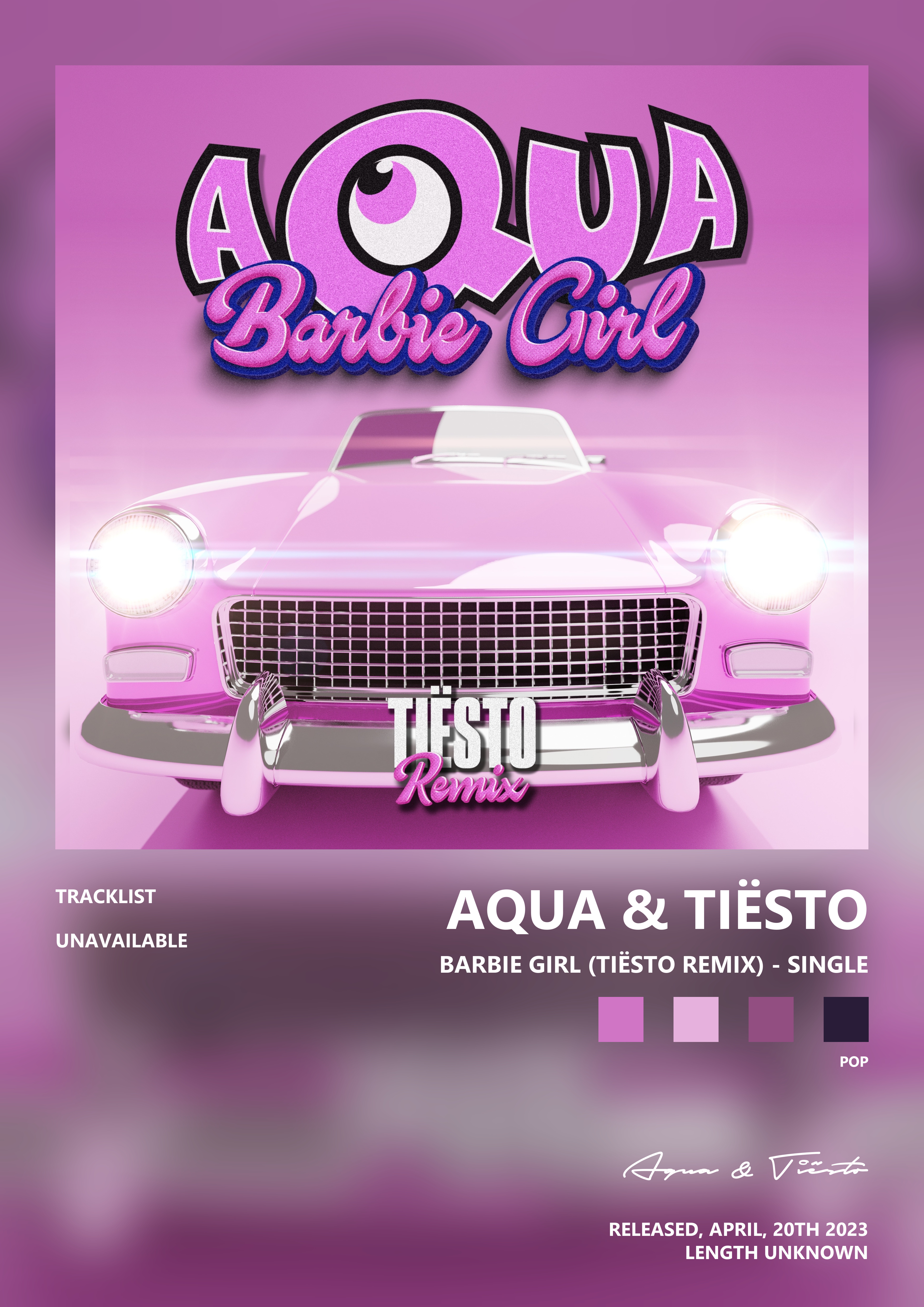 Music poster: Aqua Tiësto - Barbie Girl Tiësto Remix - Single