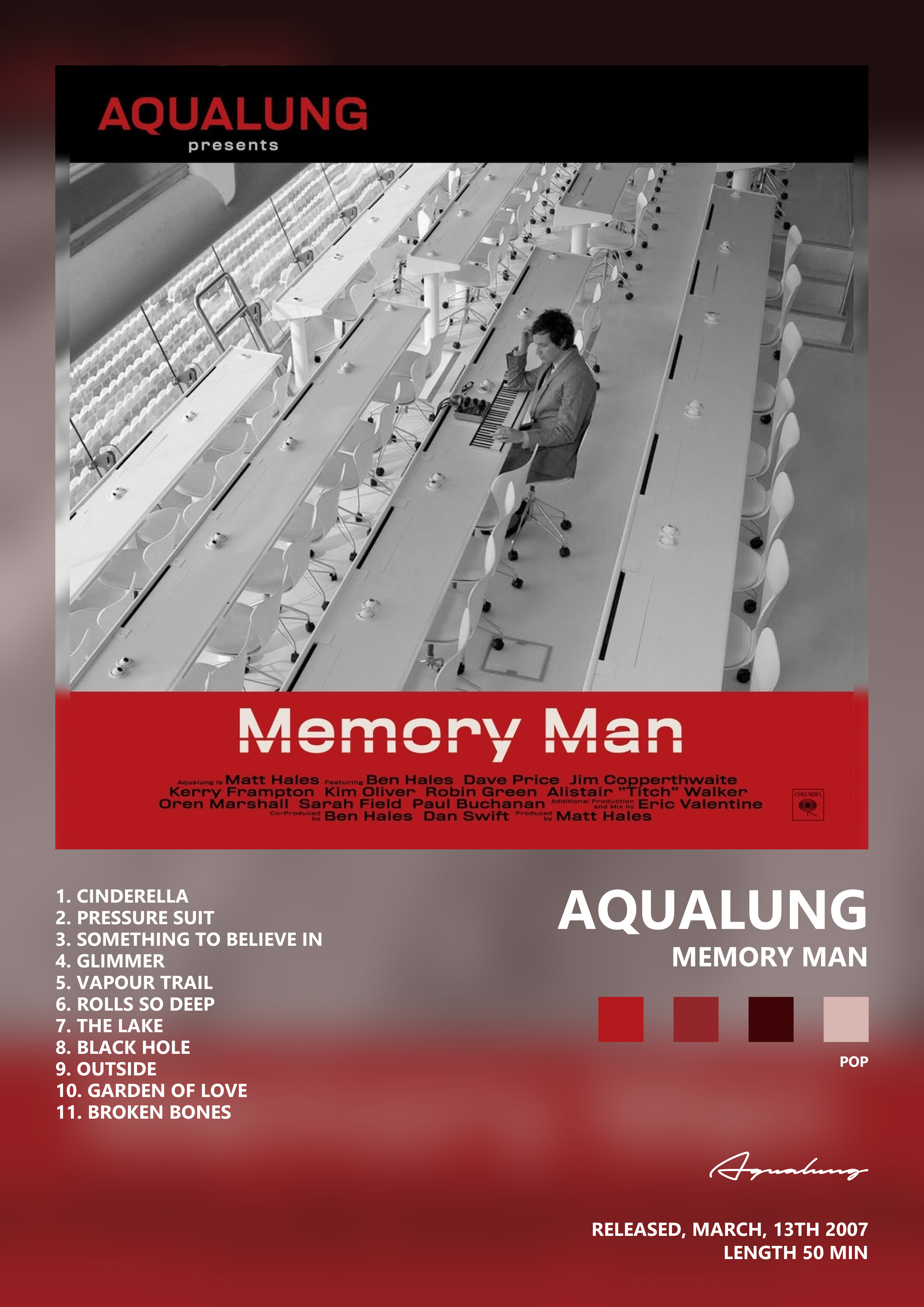 Music poster: Aqualung - Memory Man