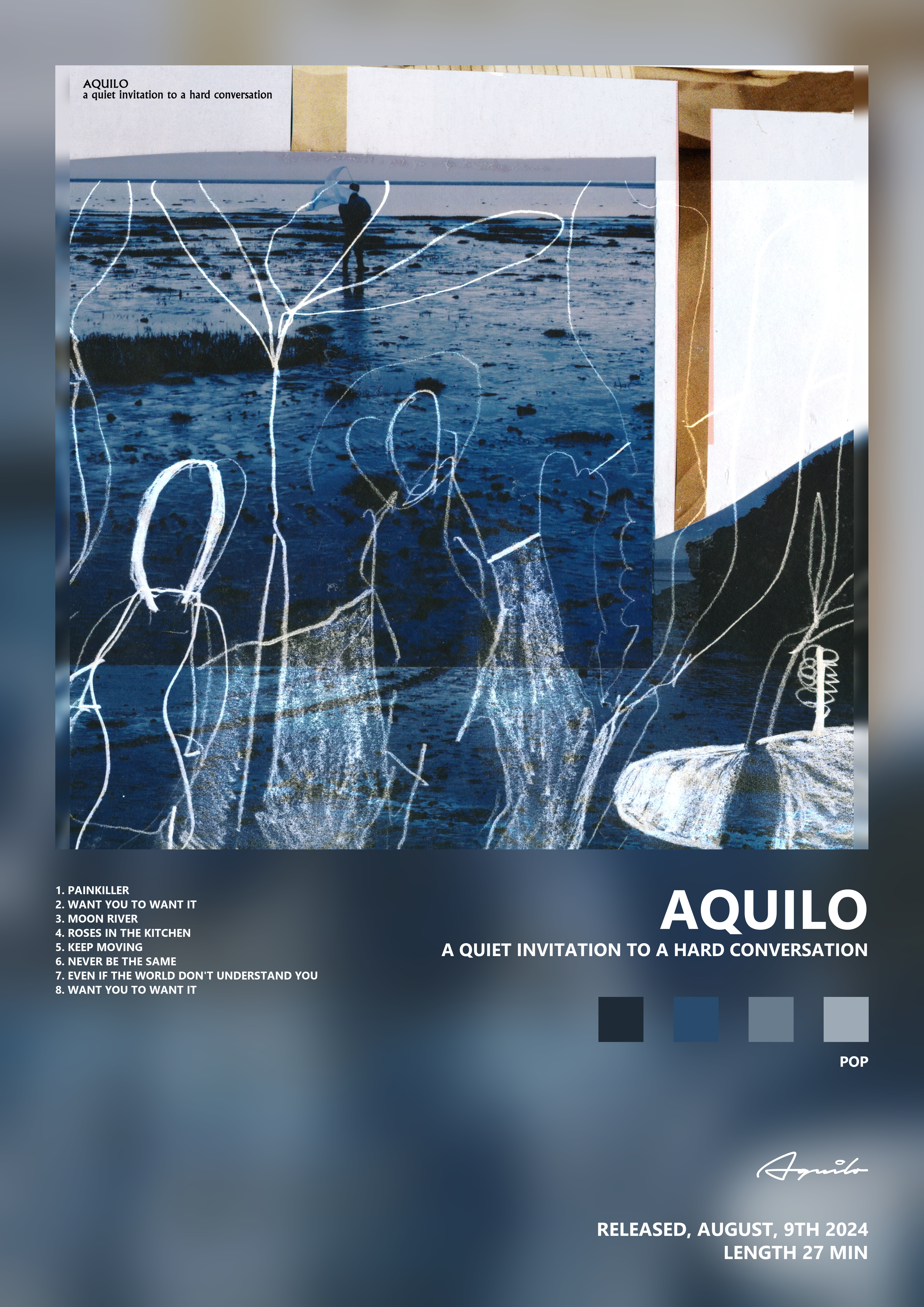 Music poster: Aquilo - A Quiet Invitation To A Hard Conversation