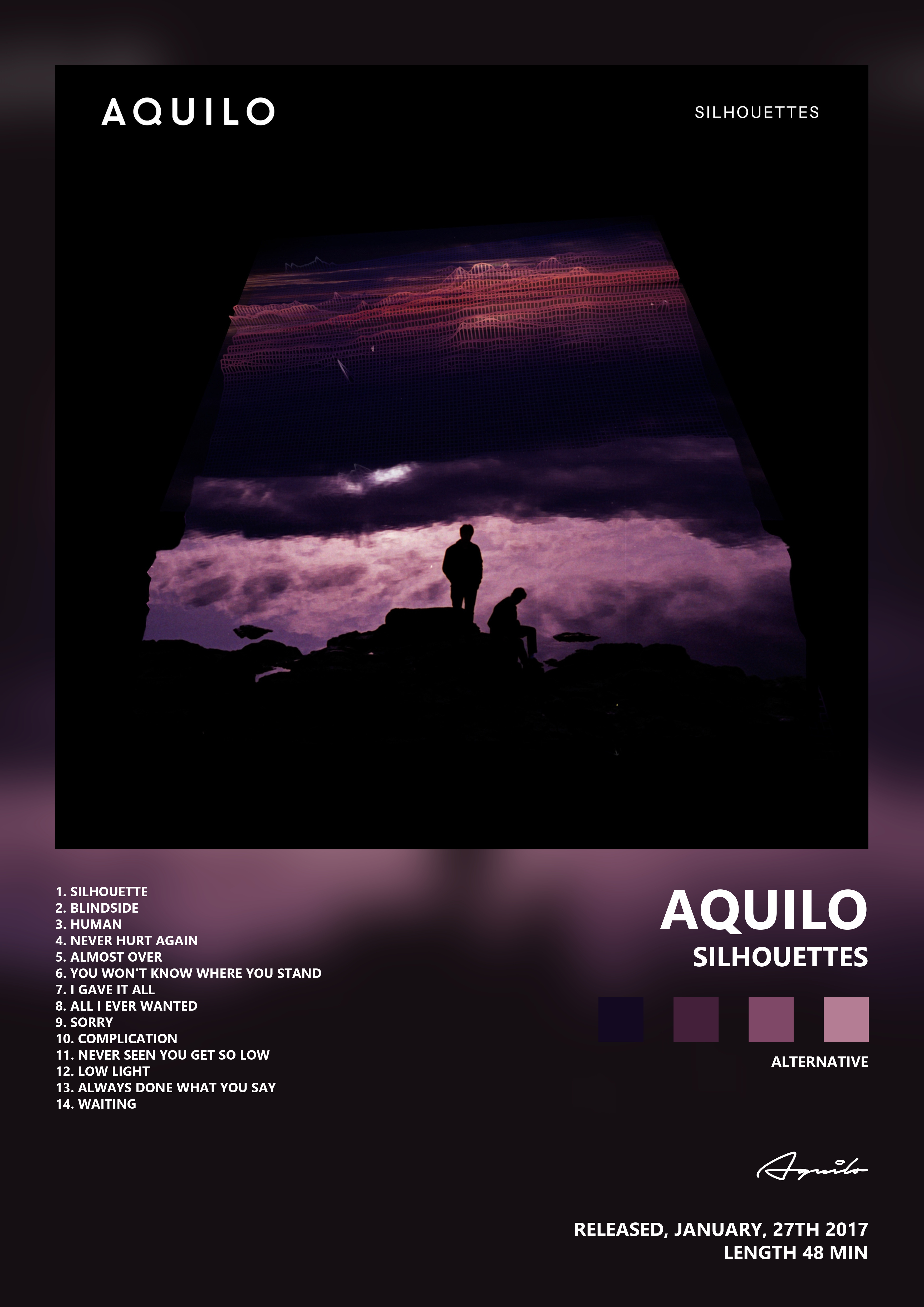 Music poster: Aquilo - Silhouettes
