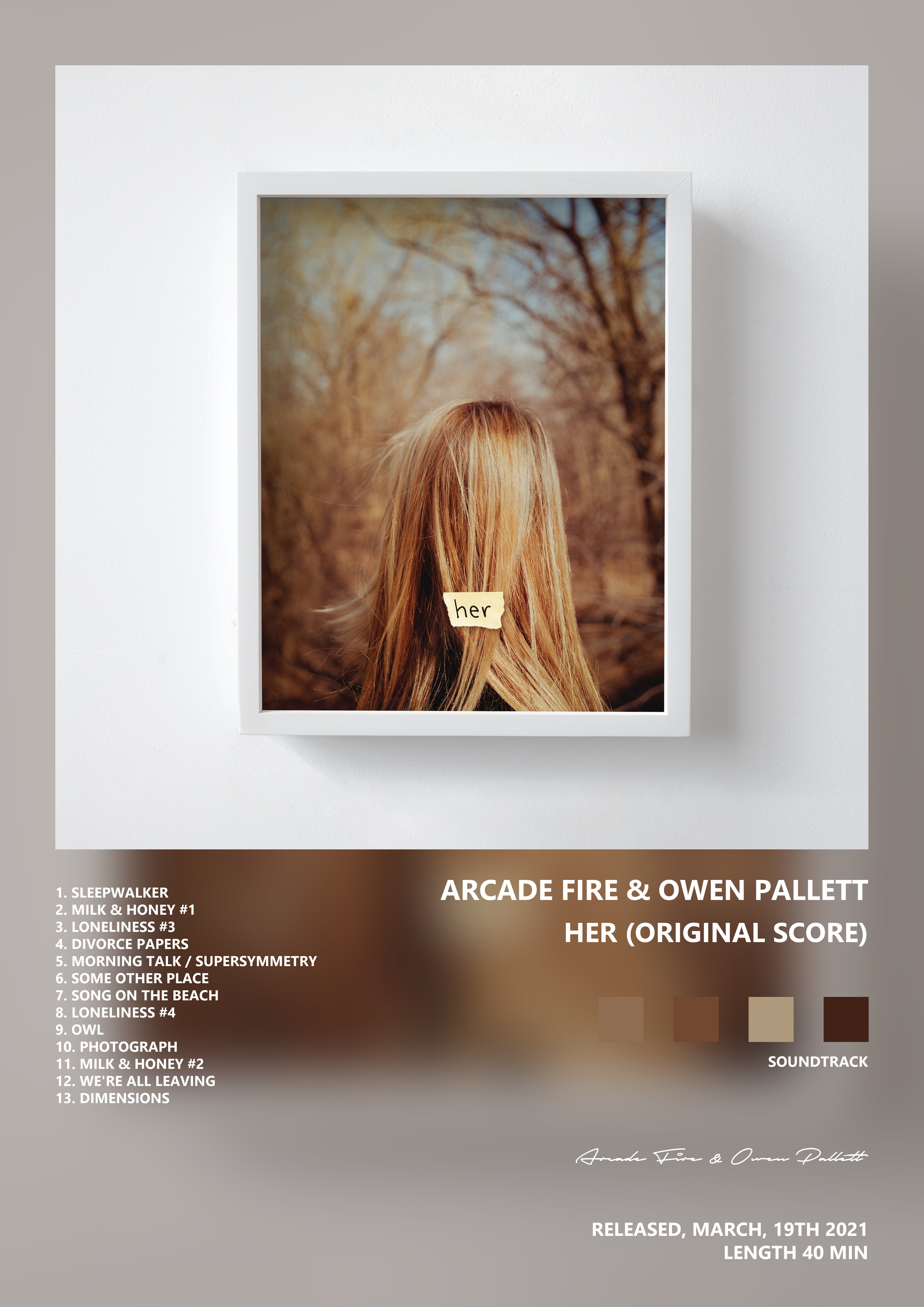 Music poster: Arcade Fire Owen Pallett - Her Original Score