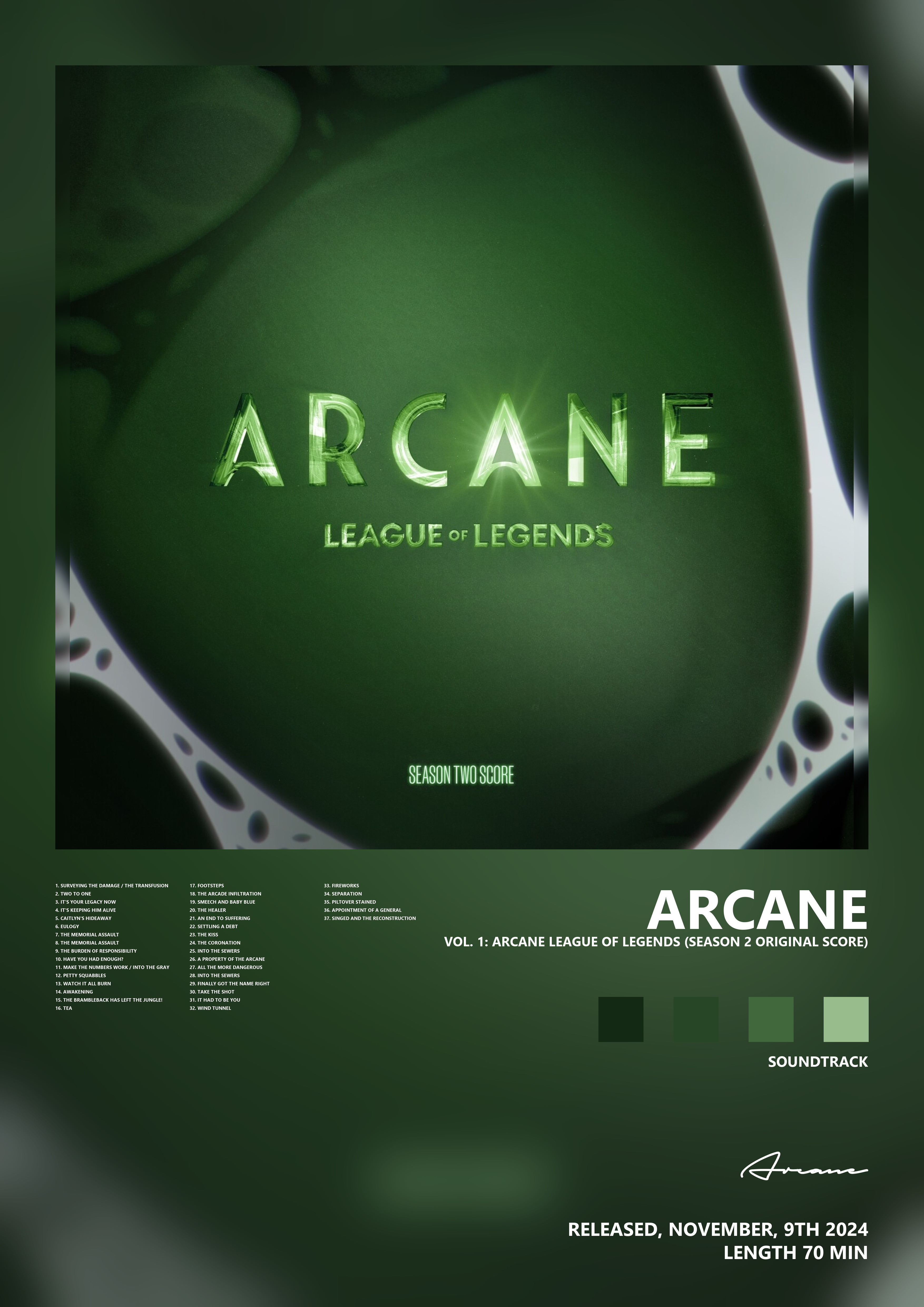 Music poster: Arcane - Vol 1 Arcane League of Legends Season 2 Original Score
